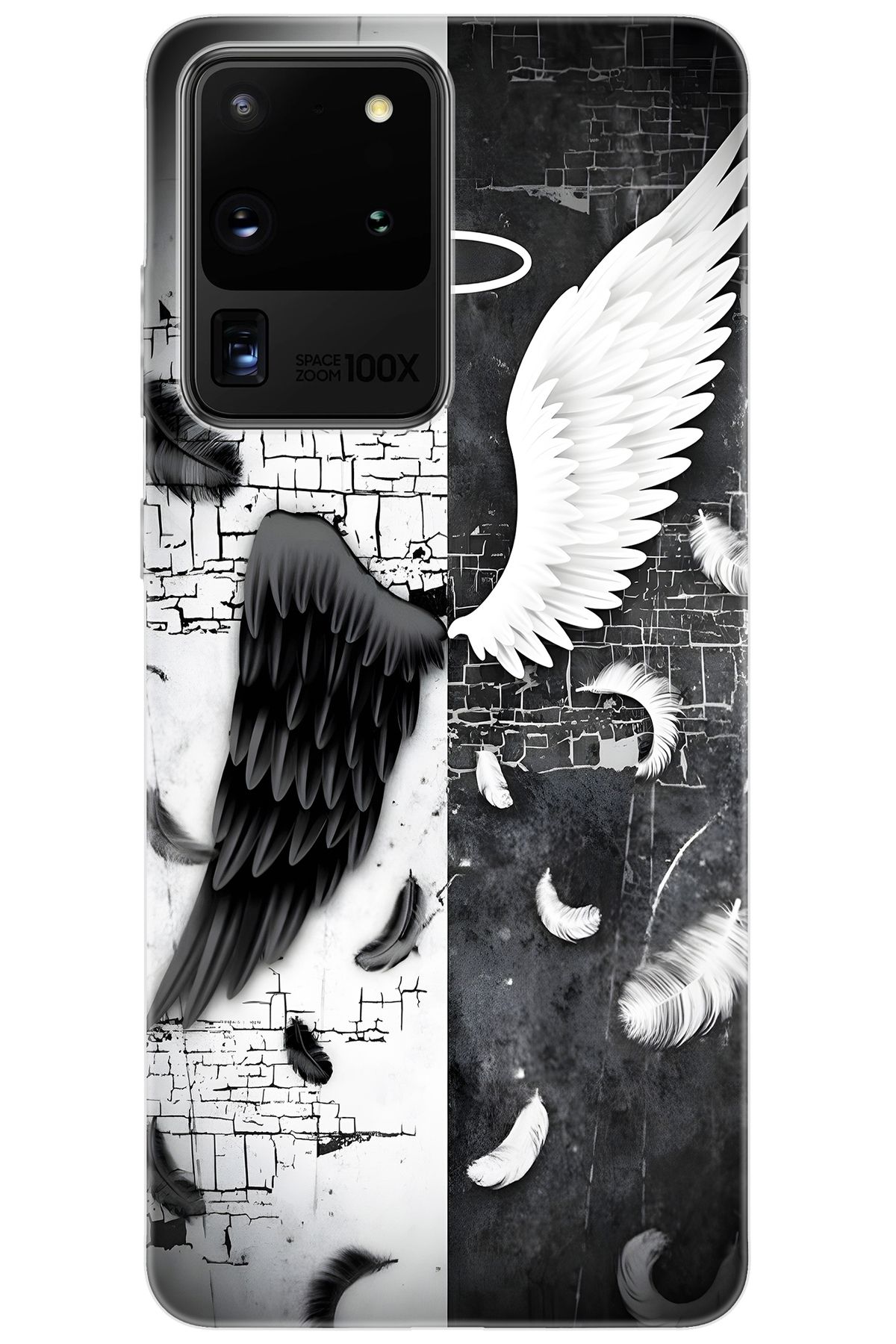 Ceppare Samsung Galaxy S20 ULTRA (SM-G988B) Uyumlu Kılıf Desenli Silikon Melek ve Şeytan STK:715 CP-LWmCiig