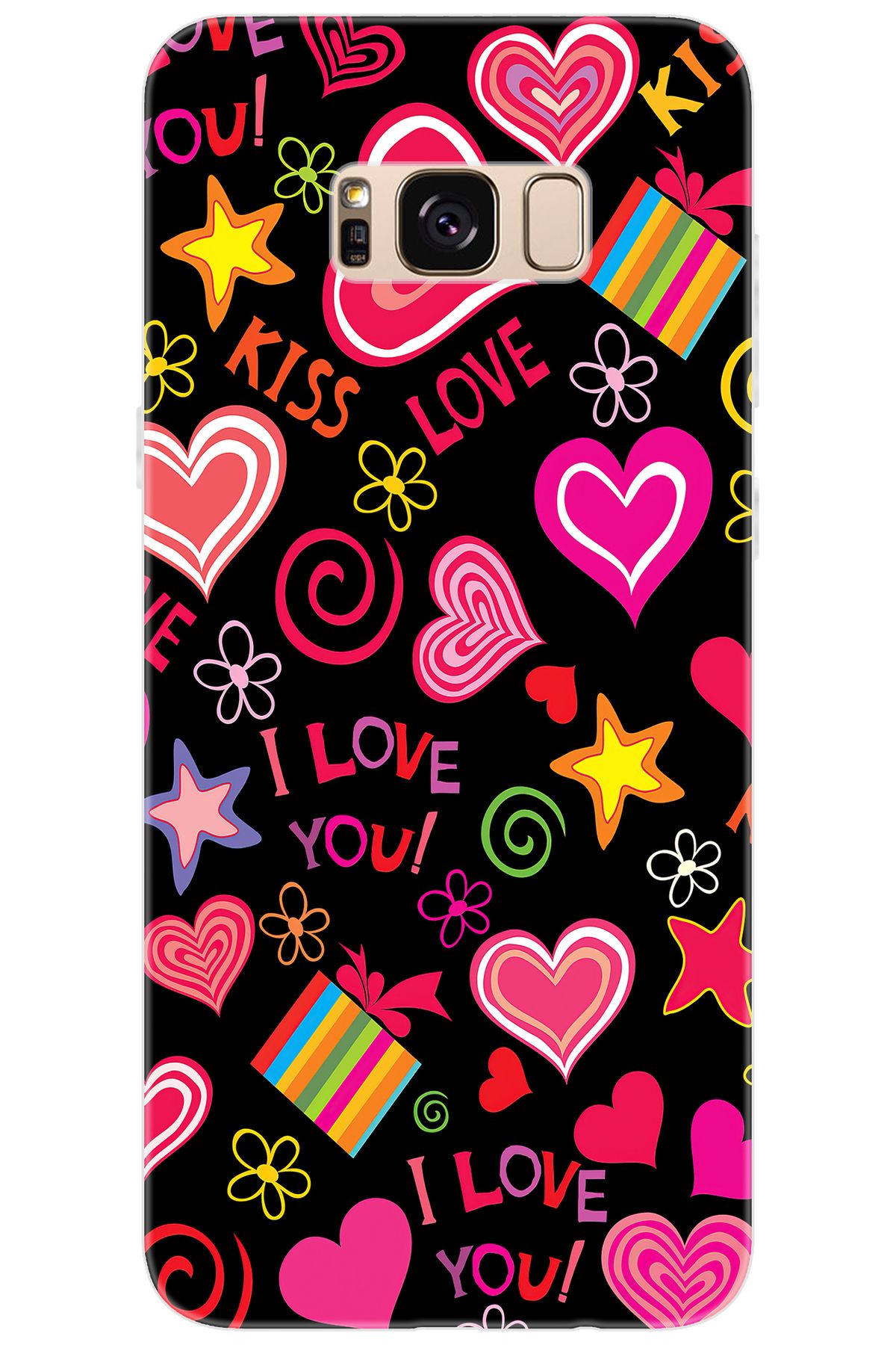 Ceppare Samsung Galaxy S8 PLUS (SM-G955F) Uyumlu Kılıf Desen Baskılı Silikon Kıss Love STK:265 CP-kCHgyh0