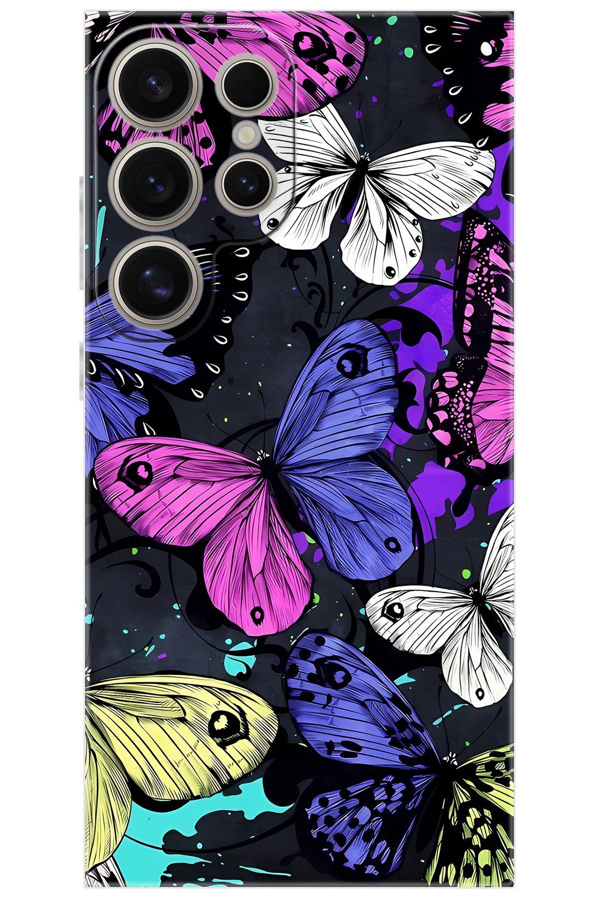 Ceppare Samsung Galaxy S24 ULTRA (SM-S928B) Uyumlu Kılıf Desen Silikon Kalp Yapan Kelebek STK:651 CP-WUUXpzF