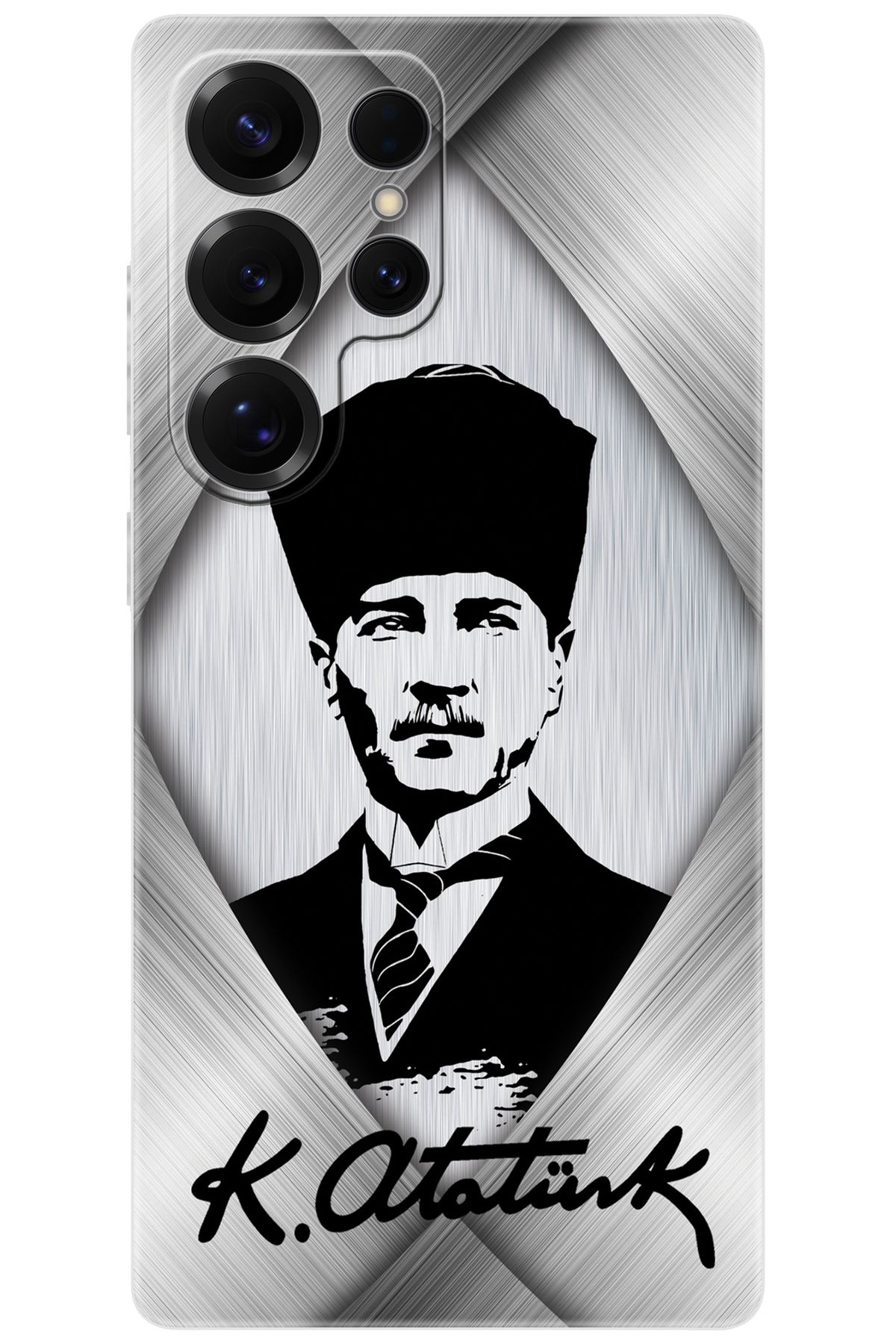 Ceppare Samsung Galaxy S25 ULTRA (SM-S938B) Uyumlu Kılıf Desenli Silikon Atatürk Tasarım STK:402 CP-aV1FZgx