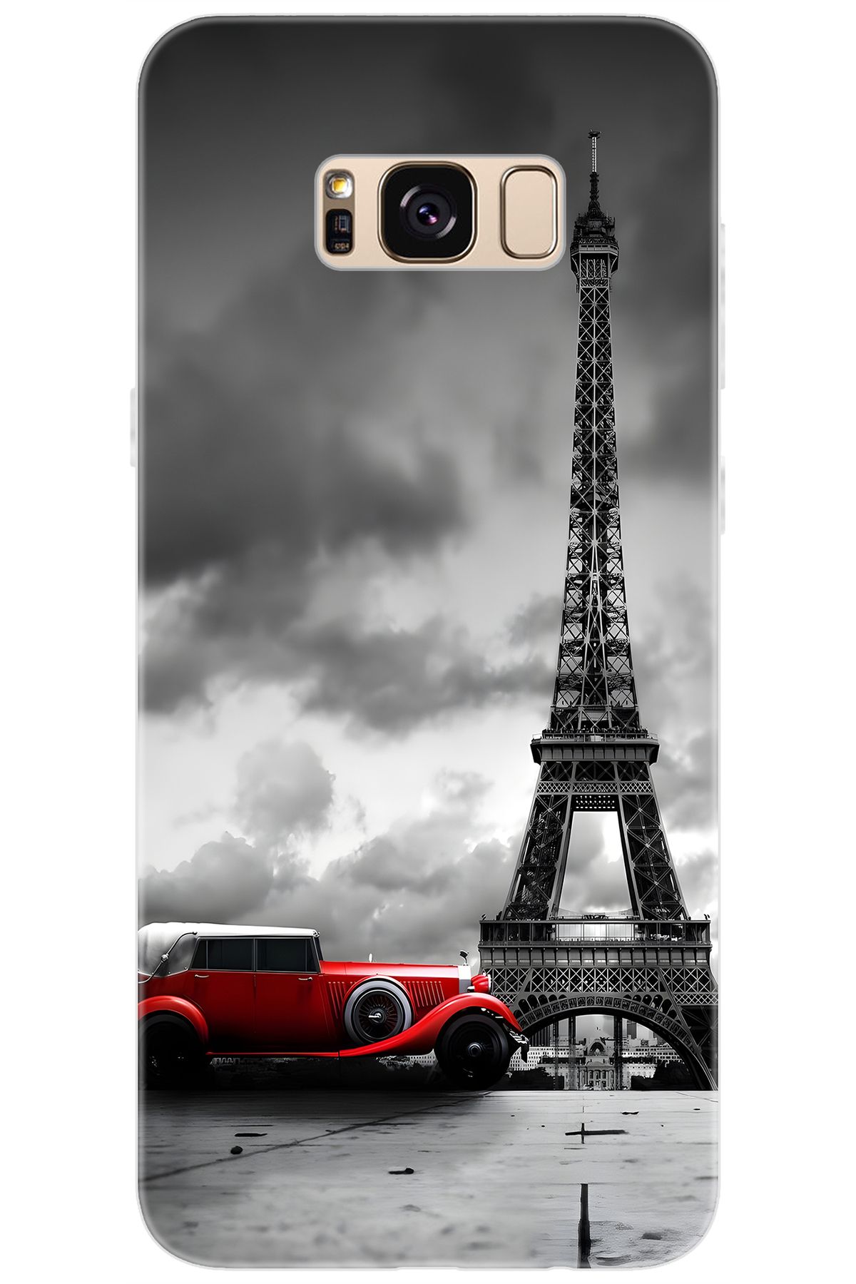 Ceppare Samsung Galaxy S8 PLUS (SM-G955F) Uyumlu Kılıf Desen Silikon Eyfel Kulesi Araba STK:709 CP-iHSX22X