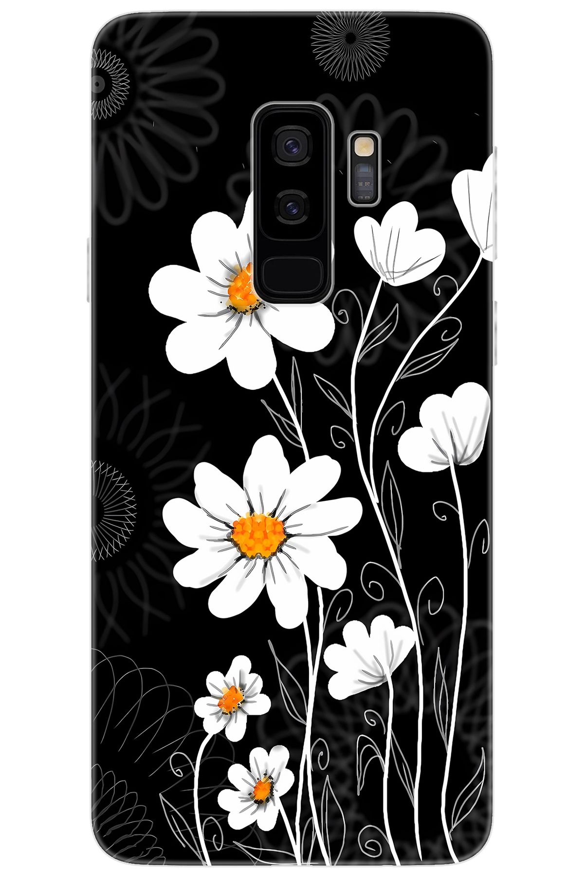 Ceppare Samsung Galaxy S9 PLUS (SM-G965F) Uyumlu Kılıf Desen Baskılı Silikon Papatya STK:693 CP-hOHWKq5
