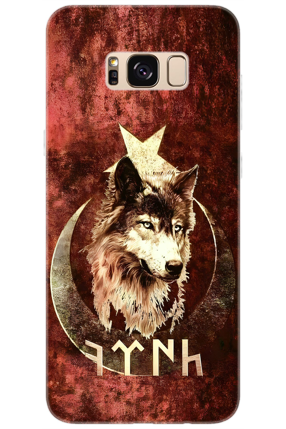 Ceppare Samsung Galaxy S8 PLUS (SM-G955F) Uyumlu Kılıf Desenli Silikon Kurt ve Göktürkçe STK:385 CP-PdHUYuj