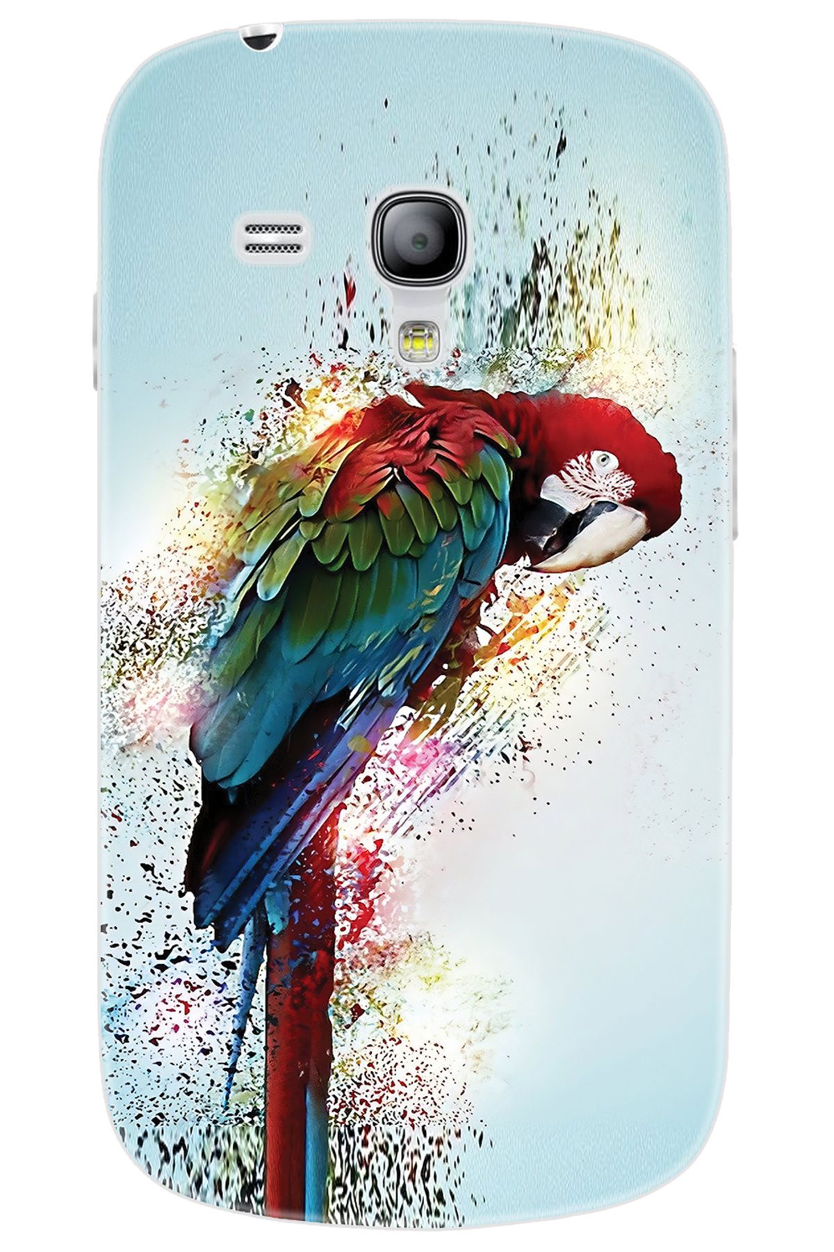 Ceppare Samsung Galaxy S3 Mini (GT-I8190) Uyumlu Kılıf Desen Baskılı Silikon Papağan STK:562 CP-1uPi8d4