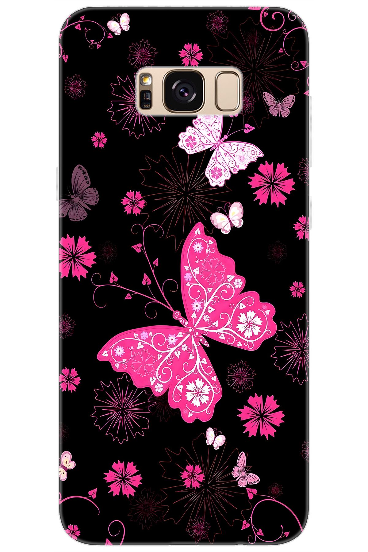Ceppare Samsung Galaxy S8 PLUS (SM-G955F) Uyumlu Kılıf Desen Baskılı Silikon Kelebekler STK:723 CP-YmwbX0c