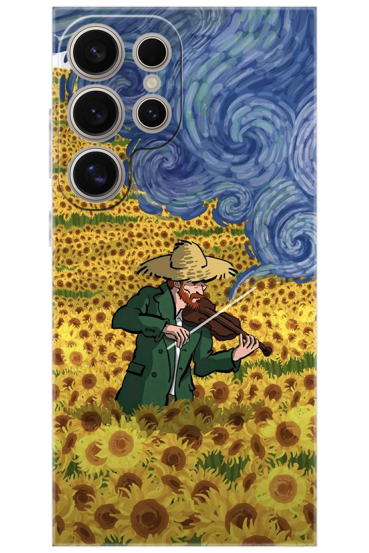 Ceppare Samsung Galaxy S24 ULTRA (SM-S928B) Uyumlu Kılıf Silikon Sunflower Ayçiçeği Tarlası S:756 CP-lOefmPb