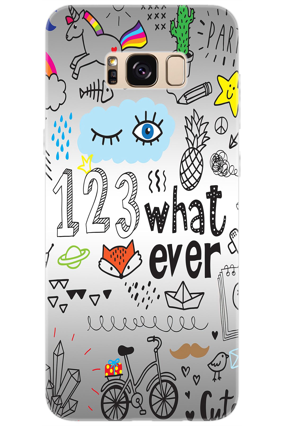 Ceppare Samsung Galaxy S8 PLUS (SM-G955F) Uyumlu Kılıf Desen Baskı Silikon 123WHAT Ever STK:334 CP-QGztVor