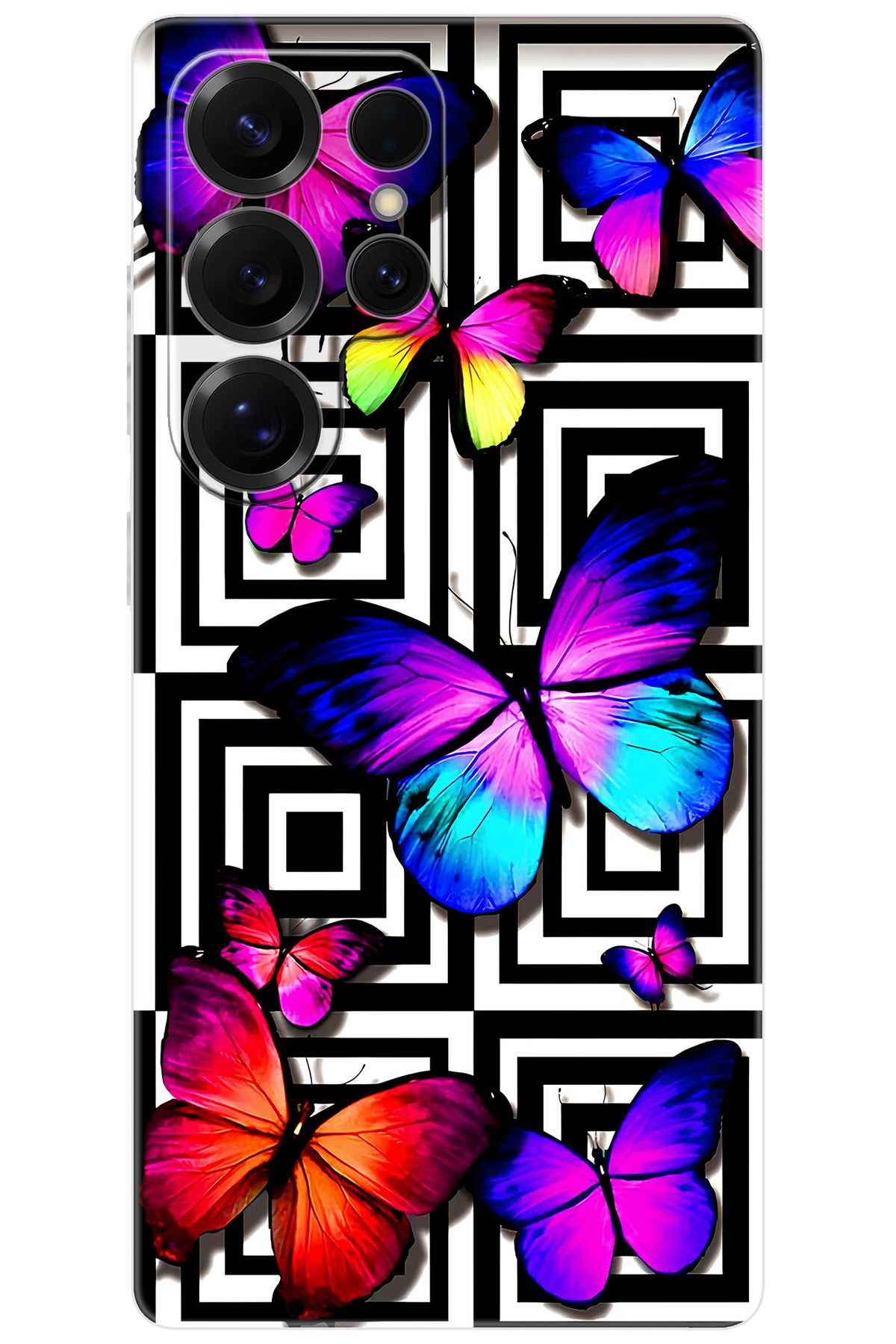 Ceppare Samsung Galaxy S25 ULTRA (SM-S938B) Uyumlu Kılıf Desen Baskılı Silikon Kelebek STK:699 CP-Ulfuo7Z