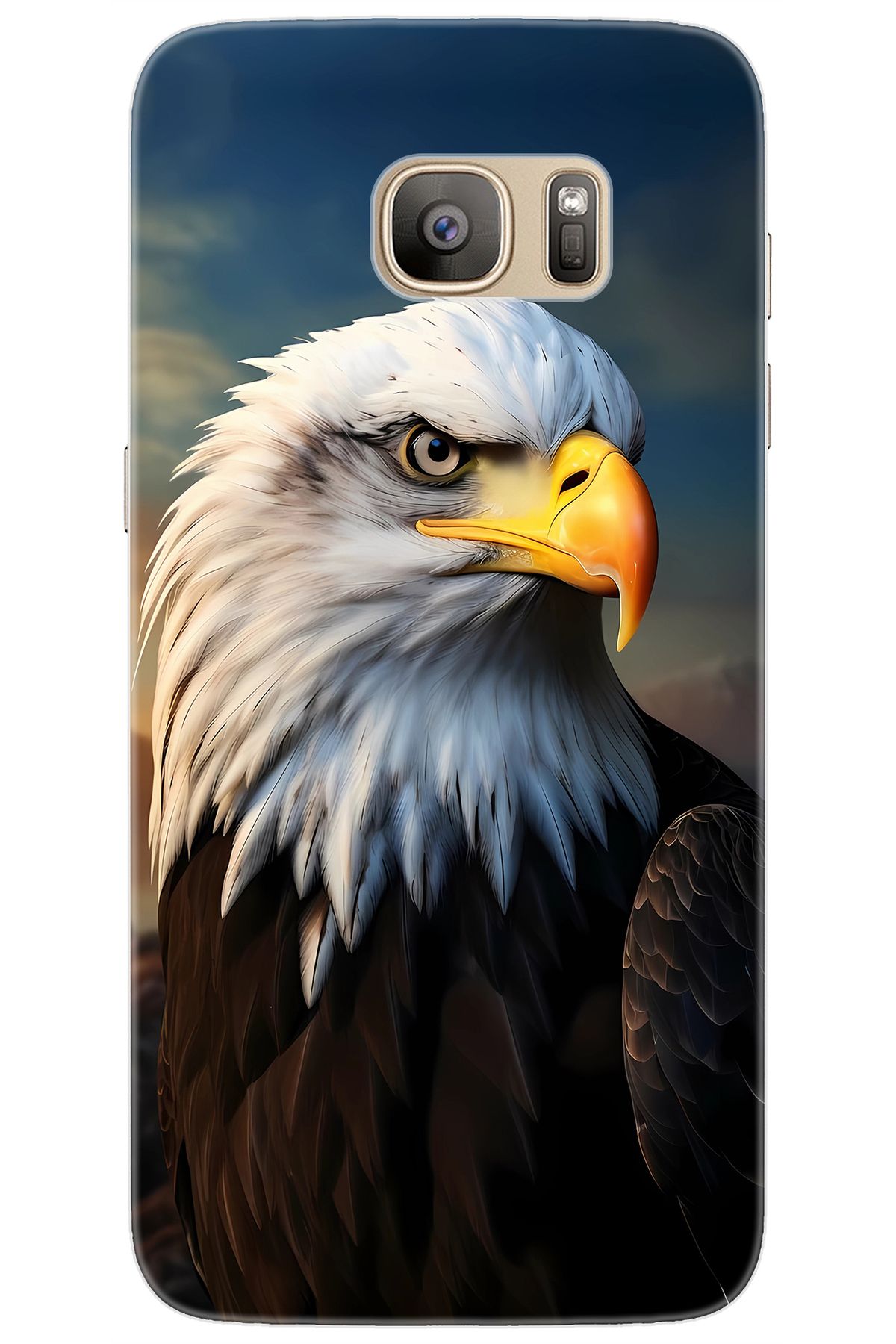 Ceppare Samsung Galaxy S7 EDGE (SM-G935F) Uyumlu Kılıf Desen Baskılı Silikon Kartal STK:687 CP-GZ39lXg