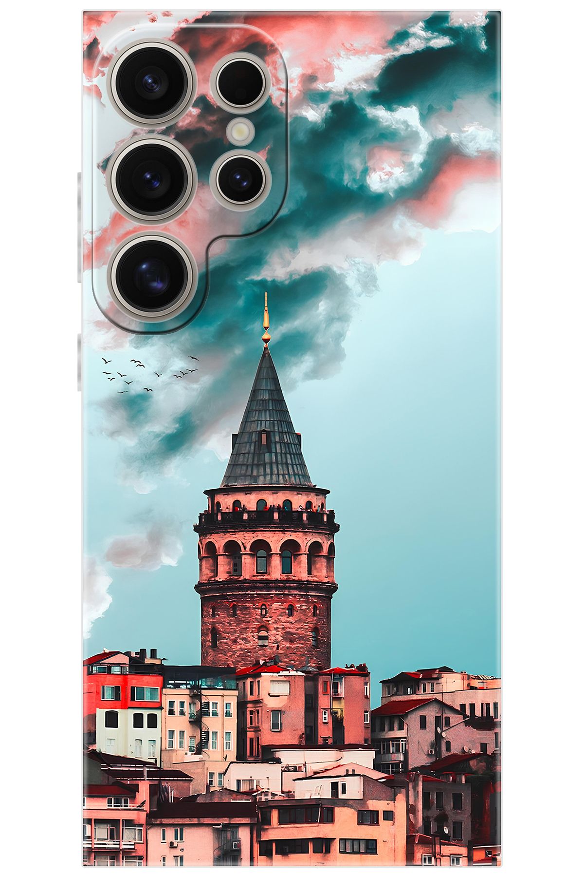 Ceppare Samsung Galaxy S24 ULTRA (SM-S928B) Uyumlu Kılıf Desen Baskı Silikon Galata Kulesi STK688 CP-rfhC18H
