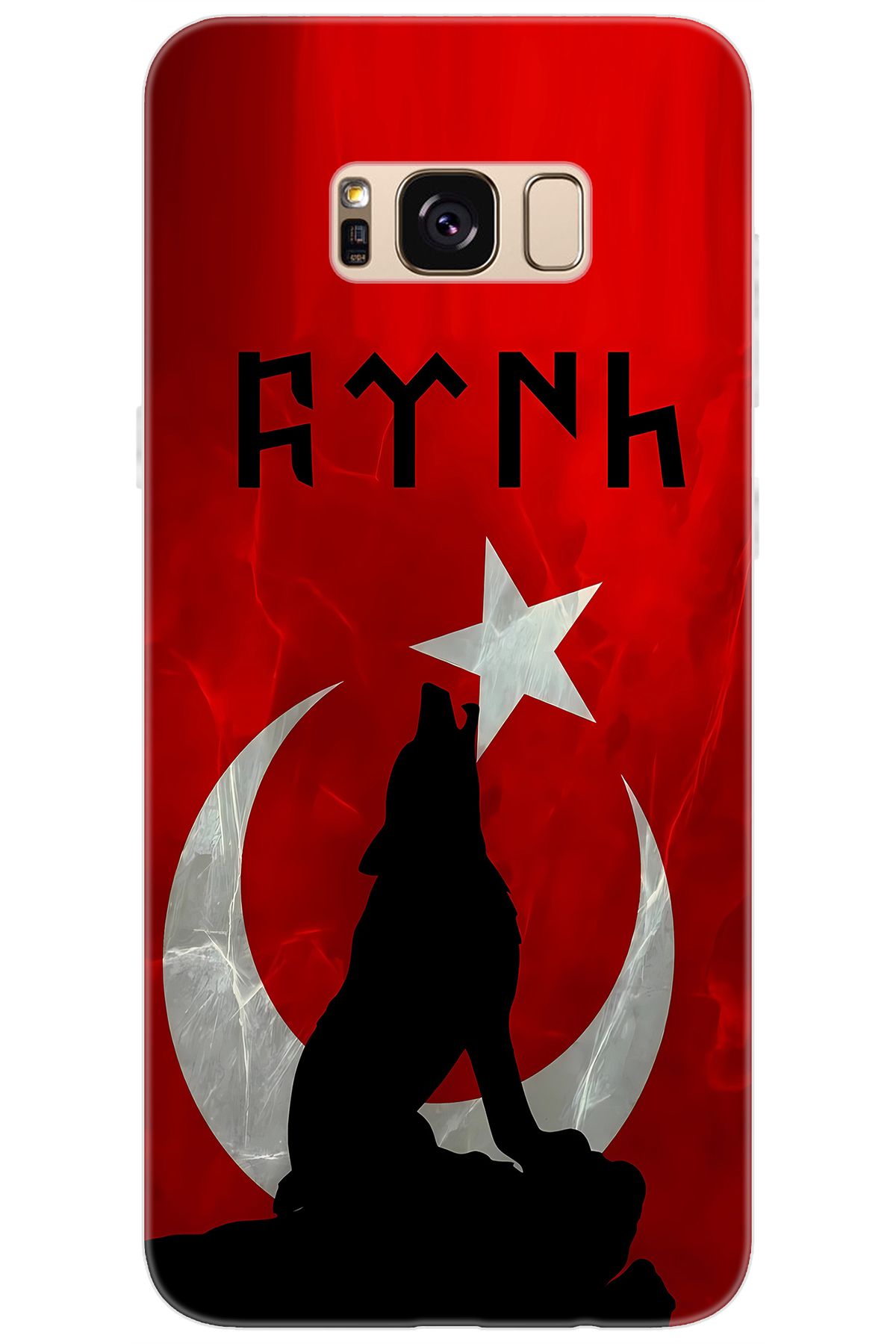 Ceppare Samsung Galaxy S8 PLUS (SM-G955F) Uyumlu Kılıf Desenli Silikon Kurt ve Göktürkçe STK:637 CP-1VSdAdj