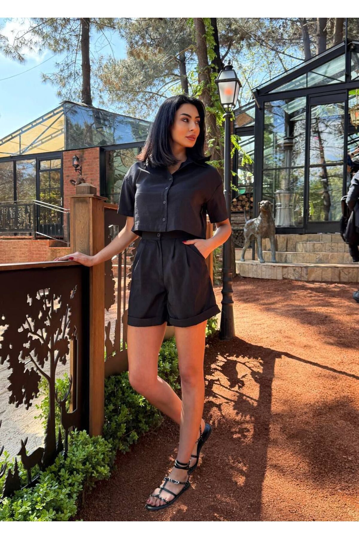 Butik Lavvbutik Keten Double 2 Li Şortlu Takım