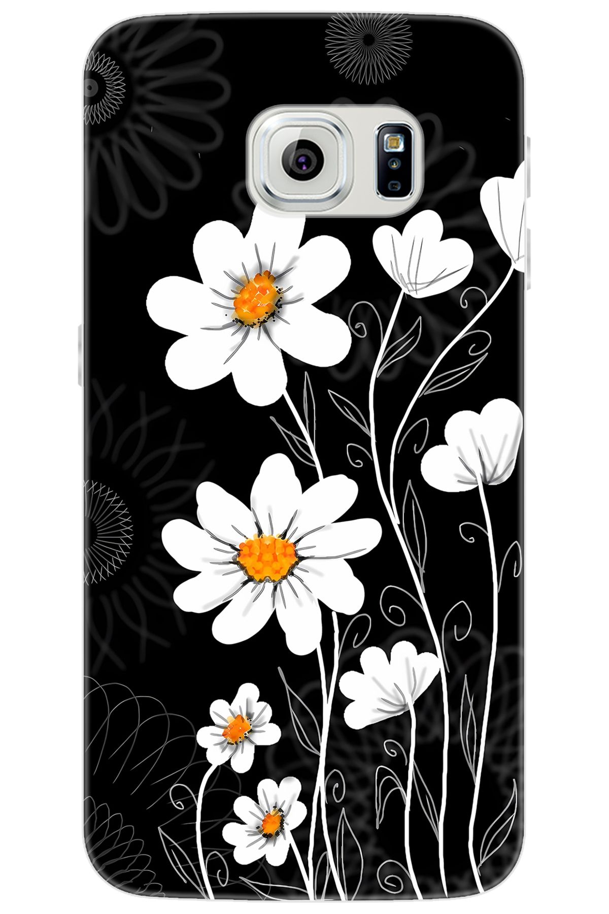 Ceppare Samsung Galaxy S6 EDGE (SM-G925F) Uyumlu Kılıf Desen Baskılı Silikon Papatya STK:693 CP-ZOGWPXC