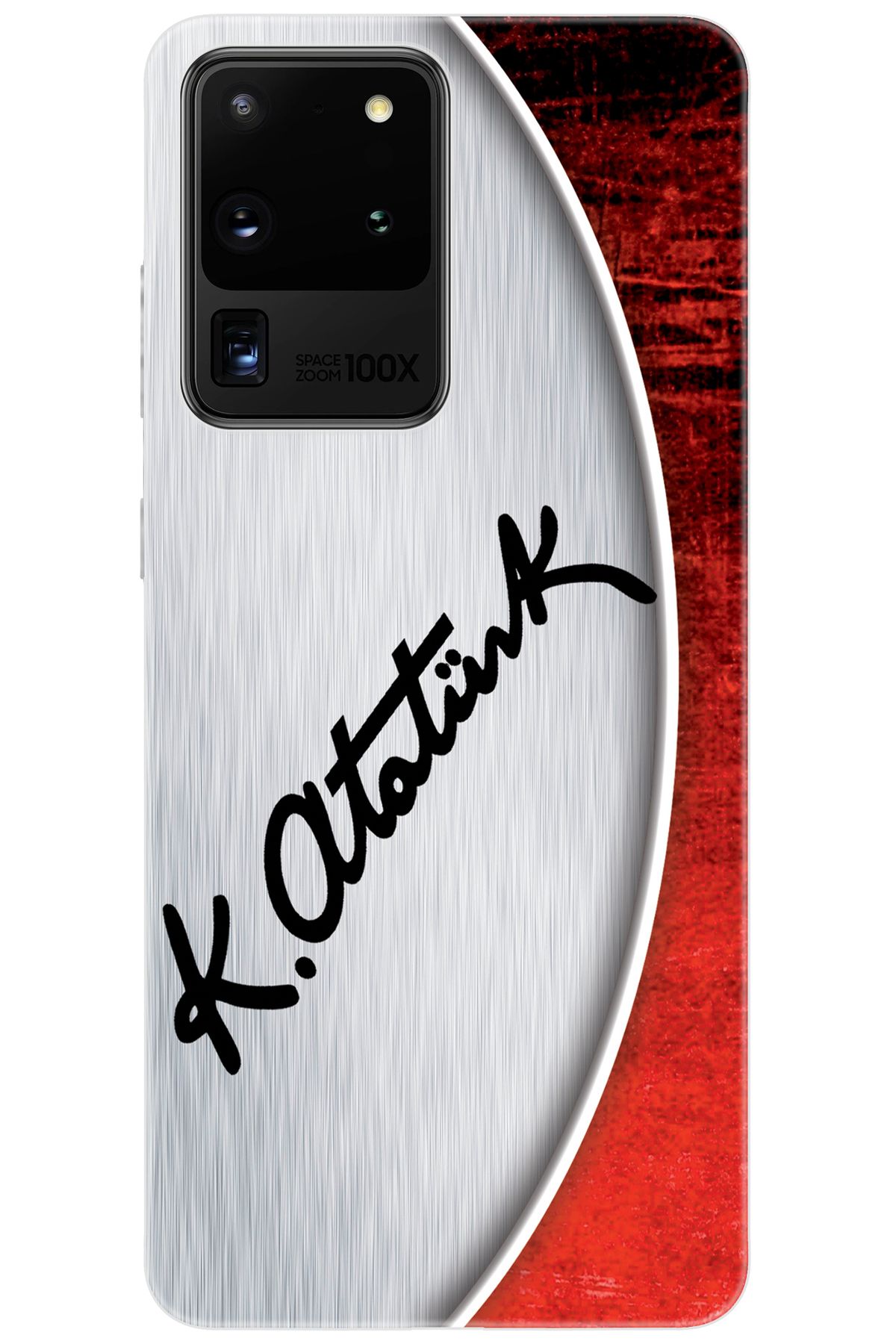 Ceppare Samsung Galaxy S20 ULTRA (SM-G988B) Uyumlu Kılıf Desenli Silikon Atatürk İmzası STK:393 CP-RMmn8wa