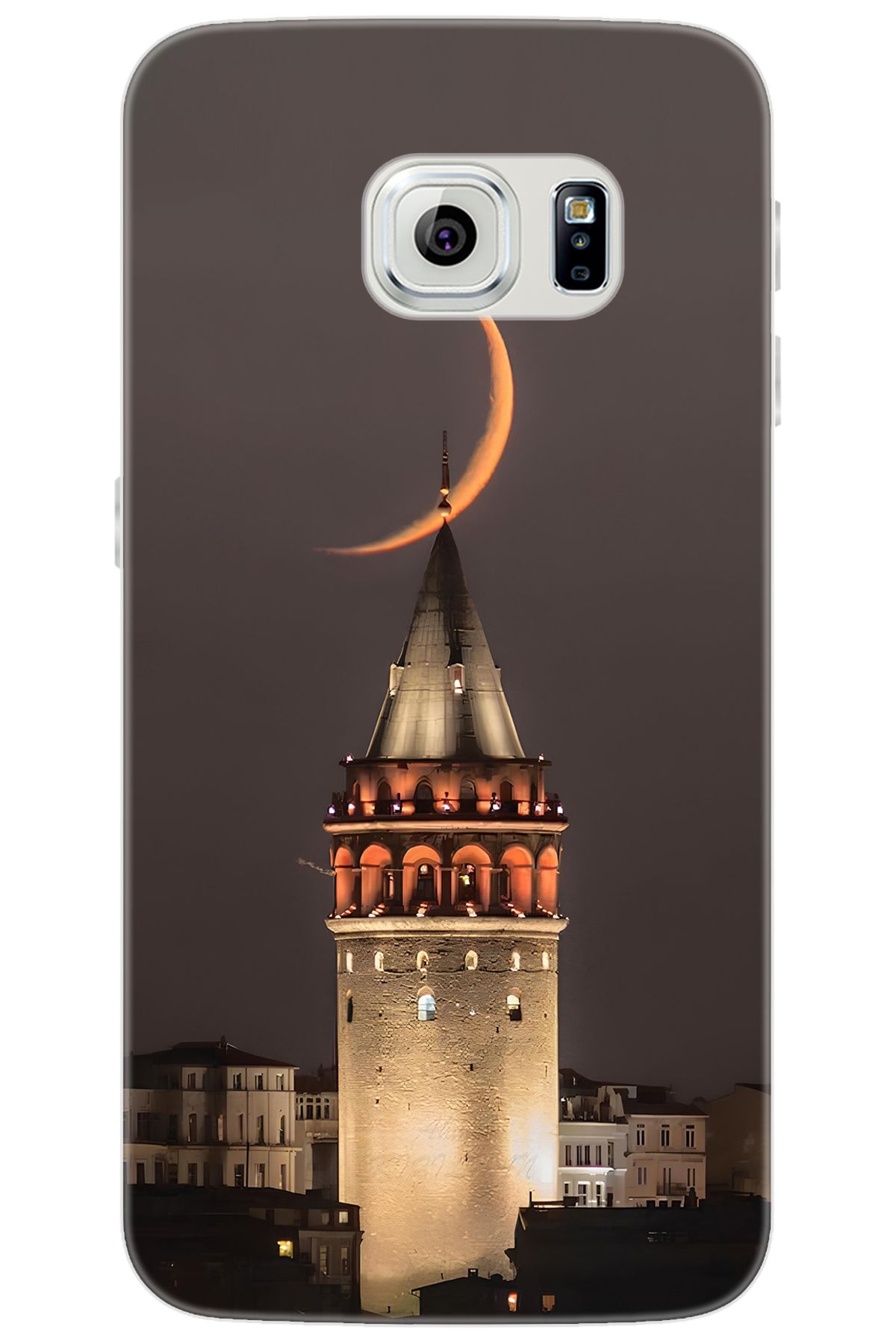 Ceppare Samsung Galaxy S6 EDGE (SM-G925F) Uyumlu Kılıf Desen Baskı Silikon Galata Kulesi STK:673 CP-FKn2Ala