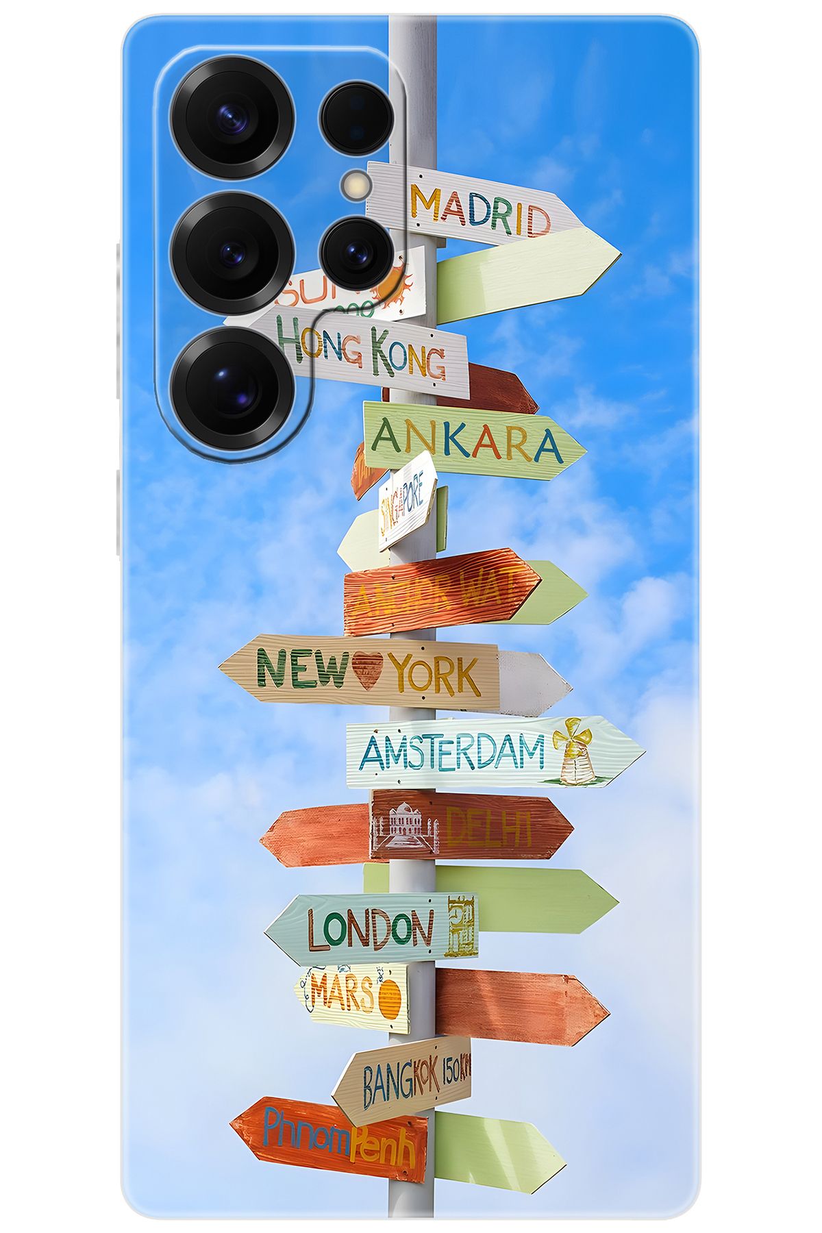 Ceppare Samsung Galaxy S25 ULTRA (SM-S938B) Uyumlu Kılıf Desenli Silikon Şehir Tabelaları STK:703 CP-MgyEKNC
