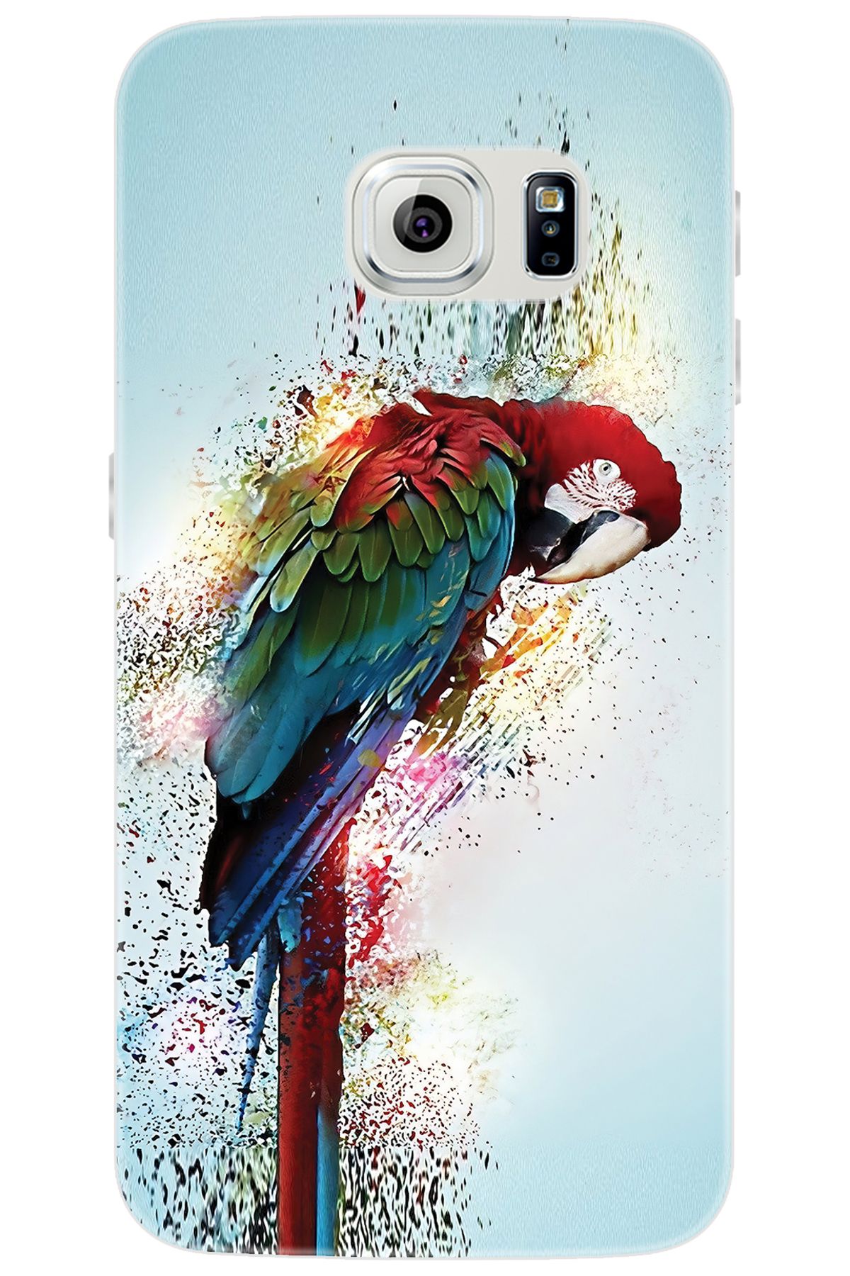Ceppare Samsung Galaxy S6 EDGE (SM-G925F) Uyumlu Kılıf Desen Baskılı Silikon Papağan STK:562 CP-UF0DuVB