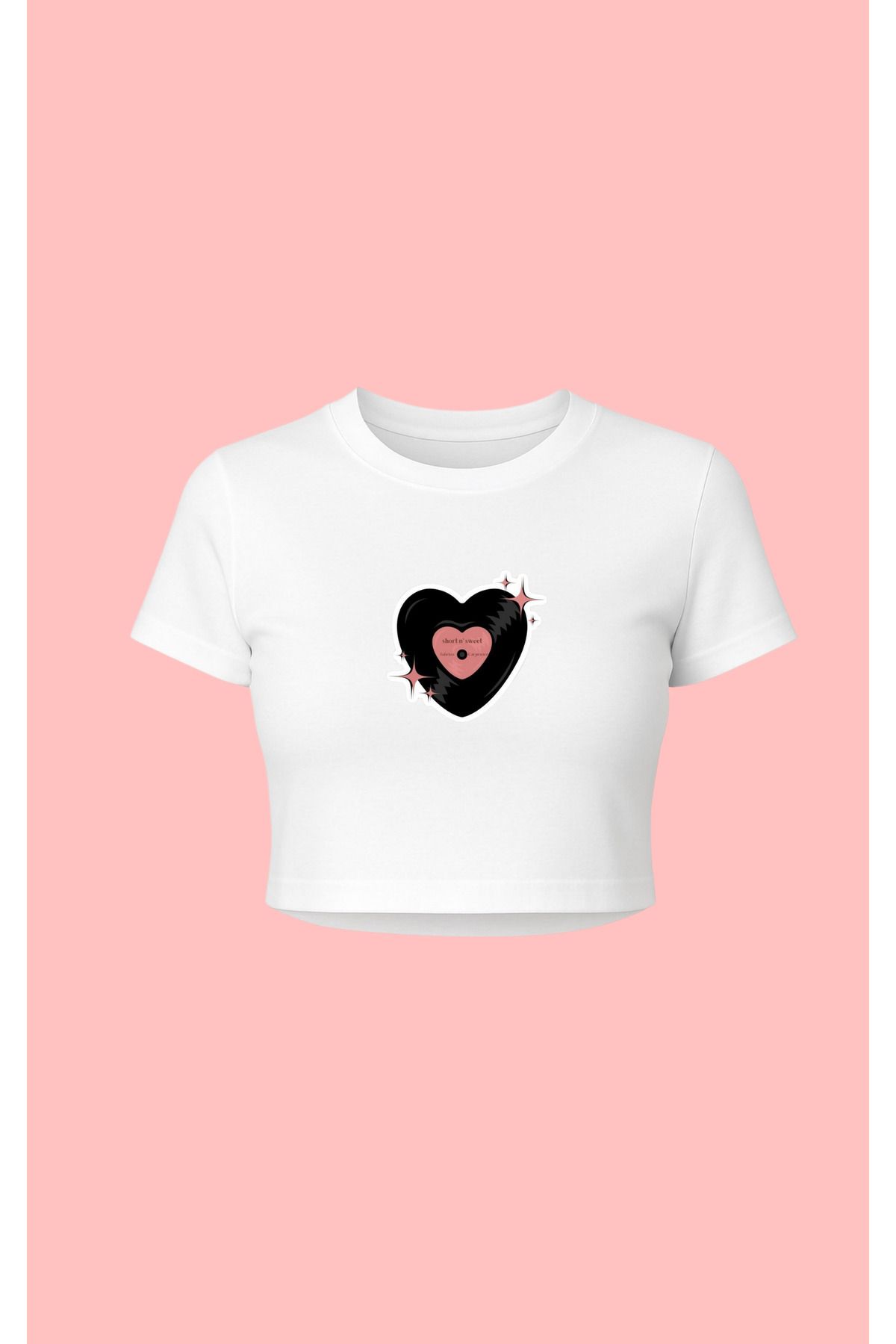 Altair Tr Beyaz Short And Sweet Sabrina Carpenter Baskılı Pinterest Crop Tşört