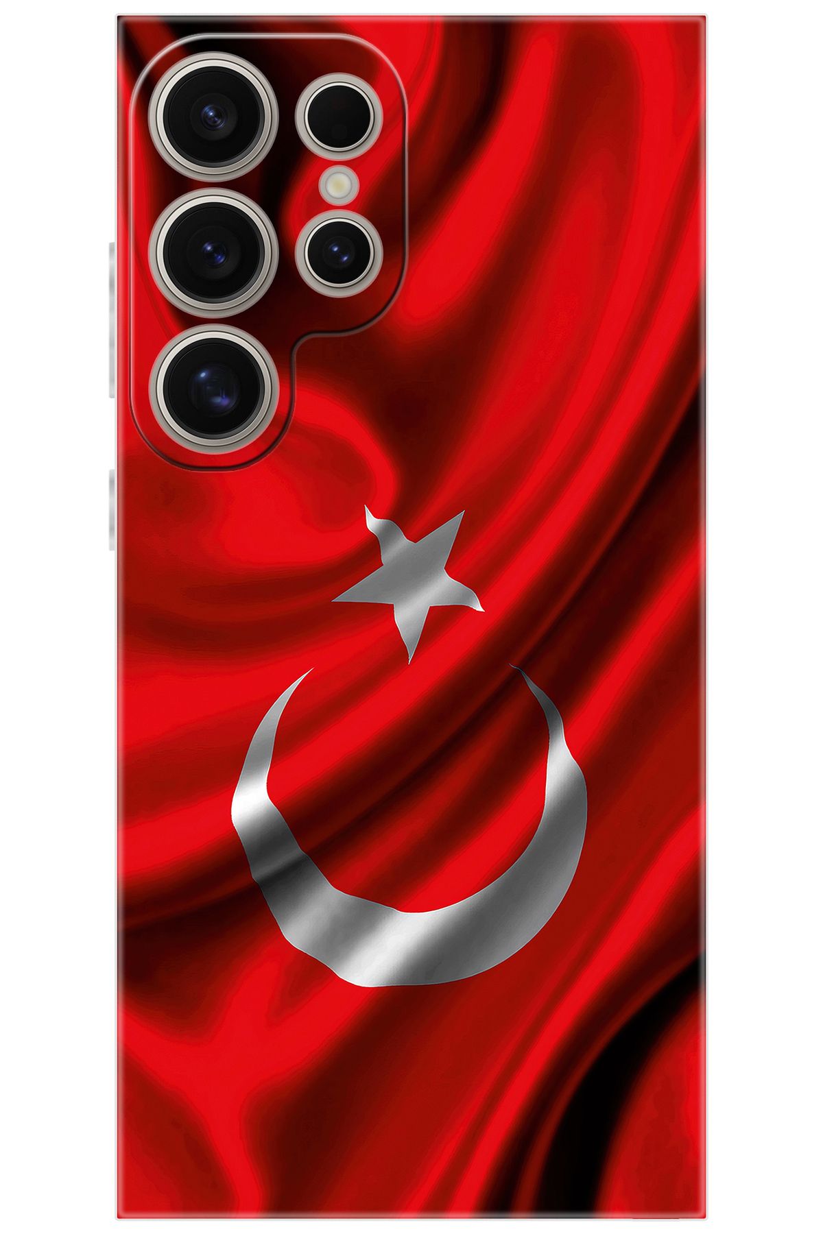 Ceppare Samsung Galaxy S24 ULTRA (SM-S928B) Uyumlu Kılıf Silikon Dalgalı Türk Bayrağı STK:369 CP-GFHM26p