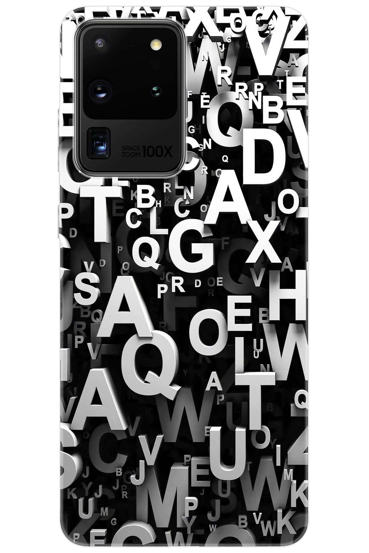 Ceppare Samsung Galaxy S20 ULTRA (SM-G988B) Uyumlu Kılıf Desen Baskılı Silikon Harfler STK:739 CP-MnocLUb