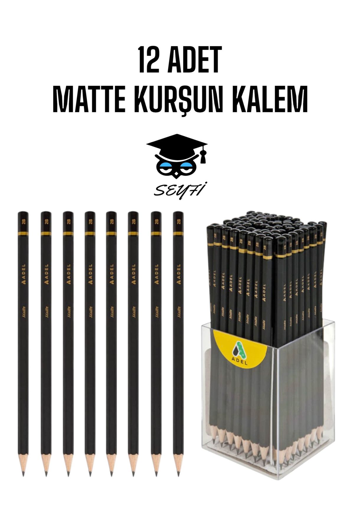 12 ADET MATTE KURŞUN KALEM TÜRK MALI