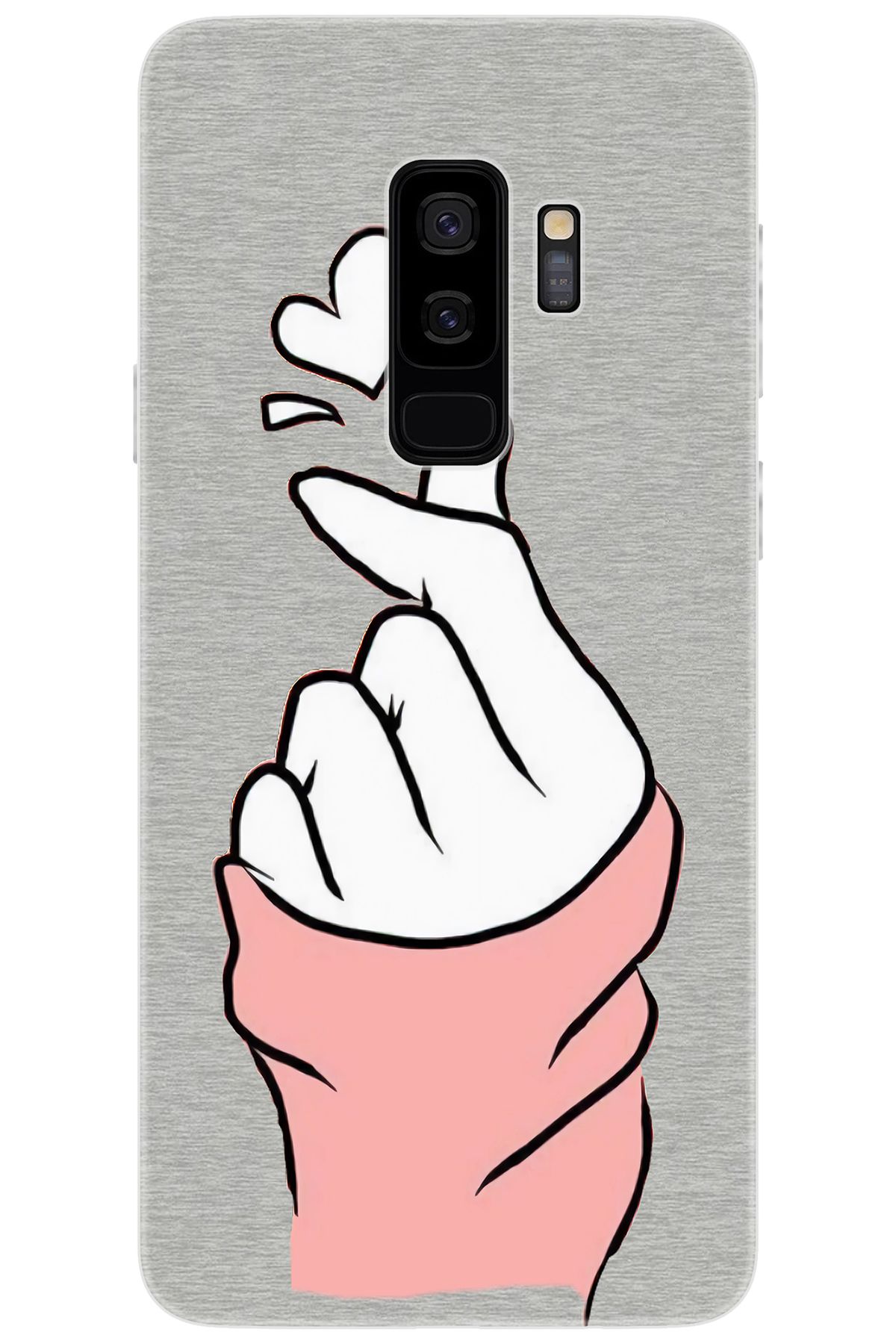 Ceppare Samsung Galaxy S9 PLUS (SM-G965F) Uyumlu Kılıf Silikon Parmak Şıklatma Kalp STK:750 CP-SMNr07z
