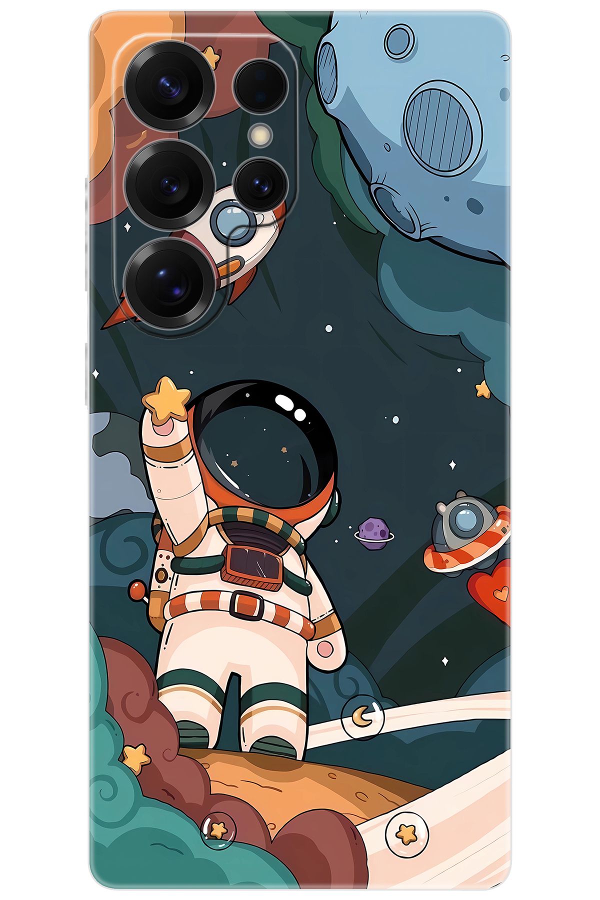 Ceppare Samsung Galaxy S25 ULTRA (SM-S938B) Uyumlu Kılıf Desen Baskılı Silikon Astronot STK:696 CP-boQw5fM