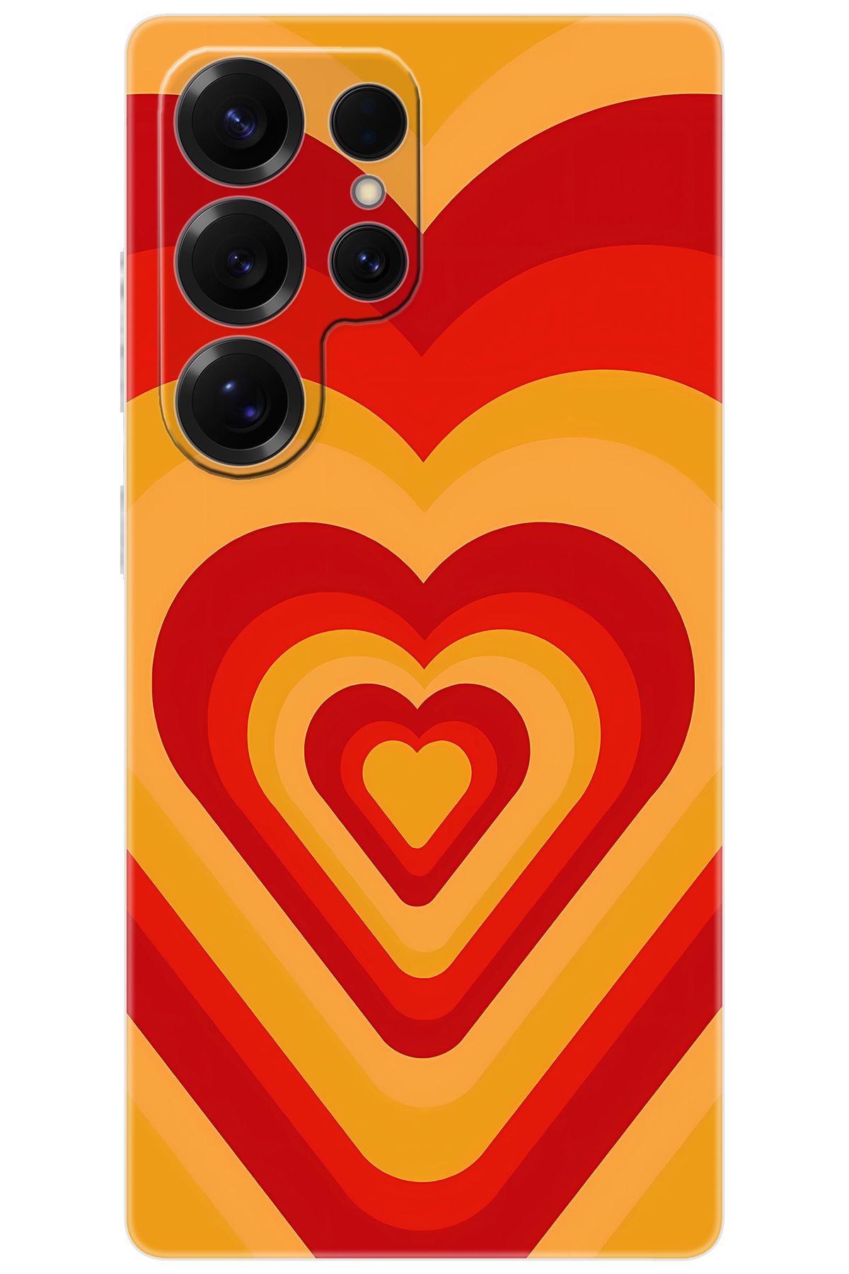 Ceppare Samsung Galaxy S25 ULTRA (SM-S938B) Uyumlu Kılıf Silikon Sarı Kırmızı Kalpler STK:1009 CP-KMXulTQ