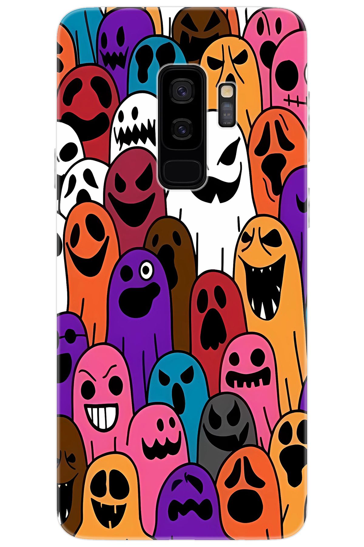 Ceppare Samsung Galaxy S9 PLUS (SM-G965F) Uyumlu Kılıf Desenli Silikon Renkli Hayaletler STK:675 CP-AIIx6Ns