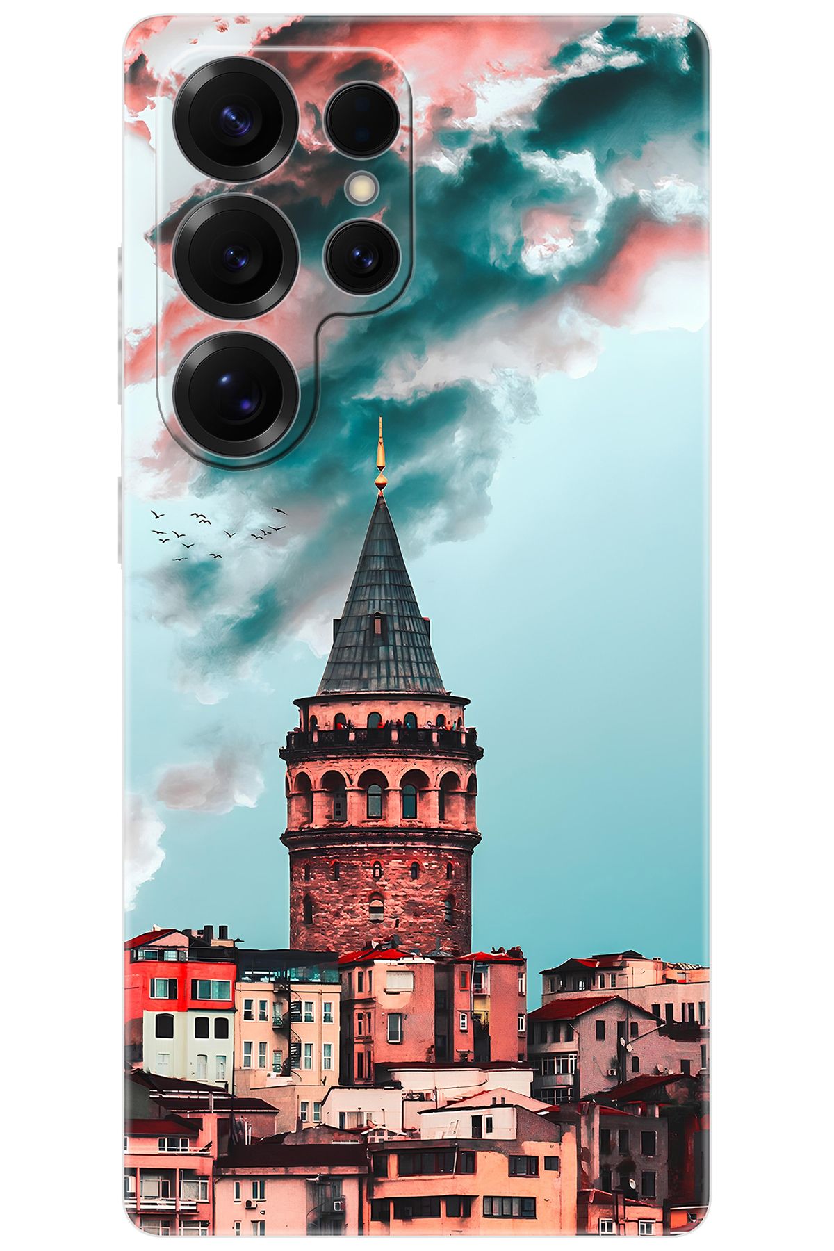 Ceppare Samsung Galaxy S25 ULTRA (SM-S938B) Uyumlu Kılıf Desen Baskı Silikon Galata Kulesi STK688 CP-zhQkzWk