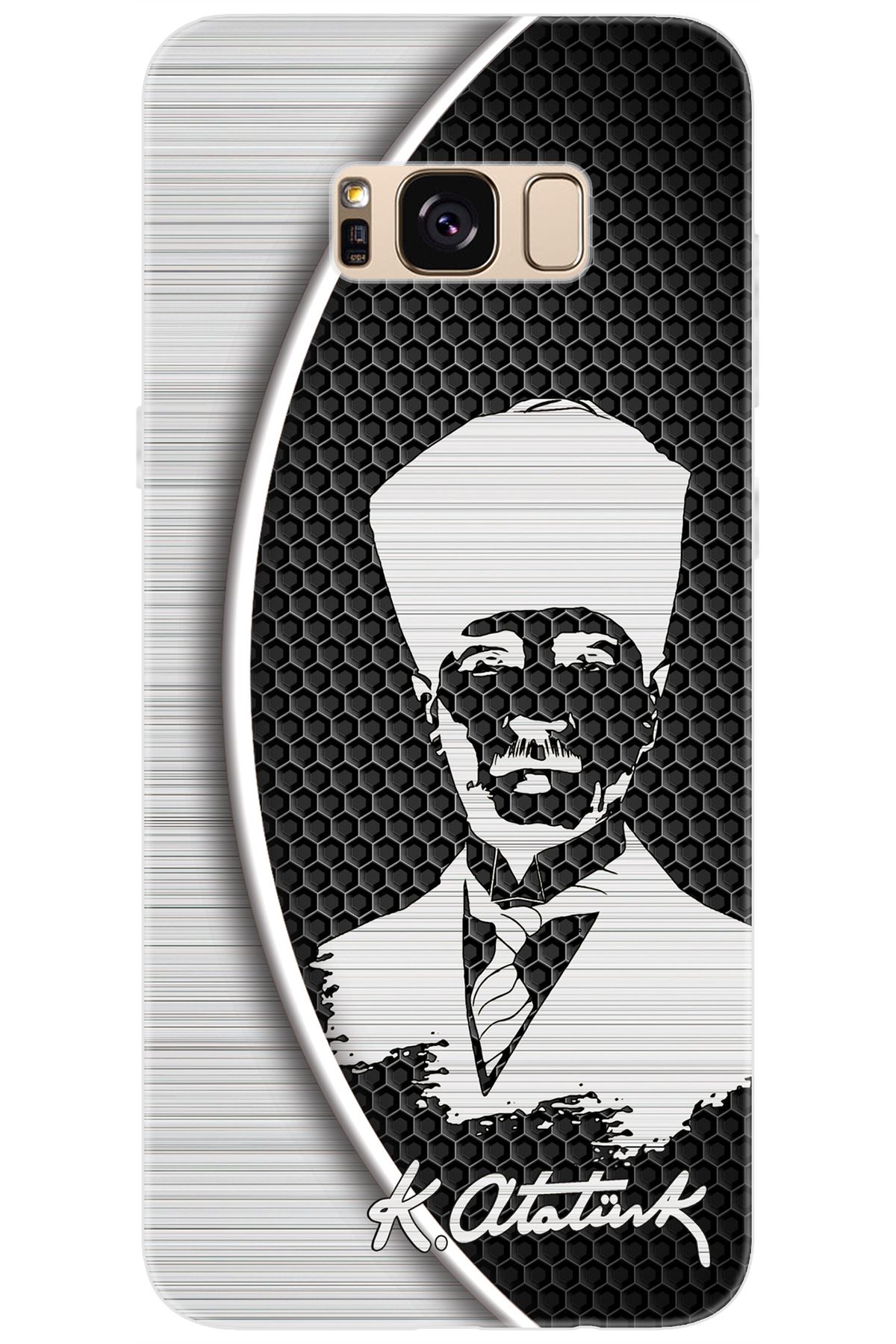 Ceppare Samsung Galaxy S8 PLUS (SM-G955F) Uyumlu Kılıf Desenli Silikon Atatürk Tasarım STK:398 CP-IE68aLp