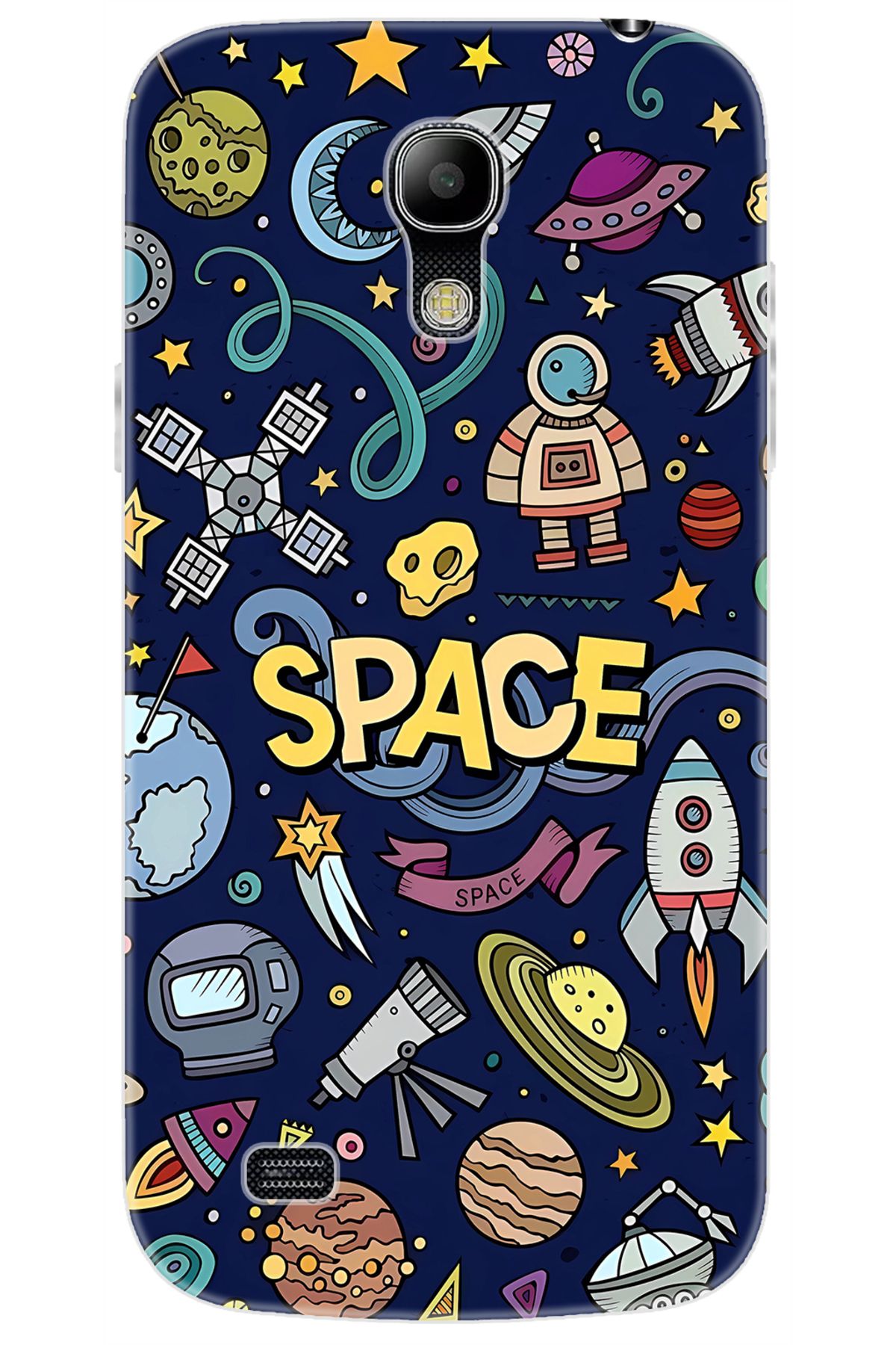 Ceppare Samsung Galaxy S4 Mini (GT-I9190) Uyumlu Kılıf Desen Baskılı Silikon Space STK:623 CP-ktFBvpb