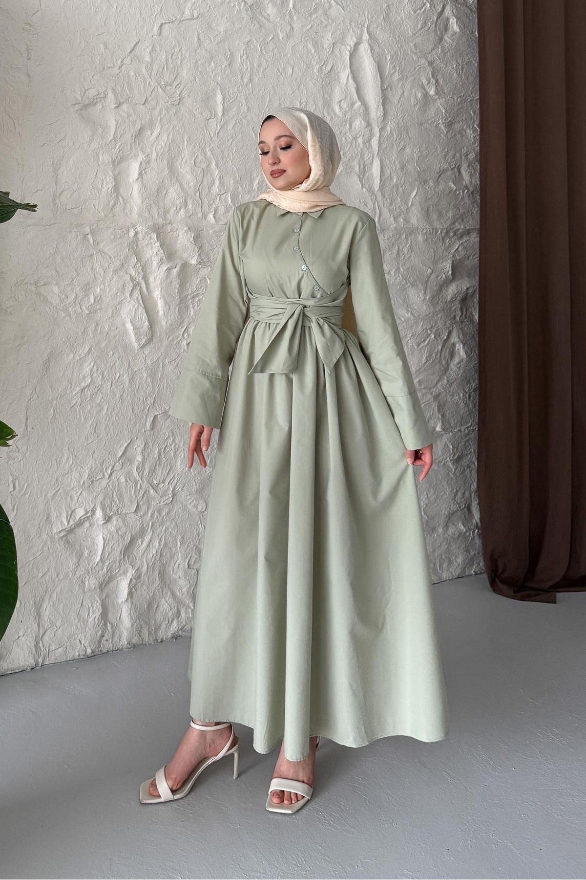 Rimel Moda Pamella Elbise Su Yeşili