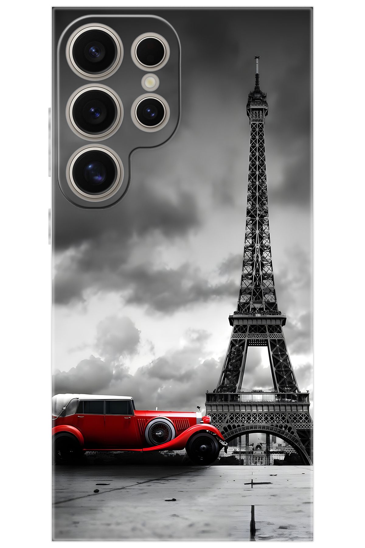 Ceppare Samsung Galaxy S24 ULTRA (SM-S928B) Uyumlu Kılıf Desen Silikon Eyfel Kulesi Araba STK:709 CP-CGMfWvq