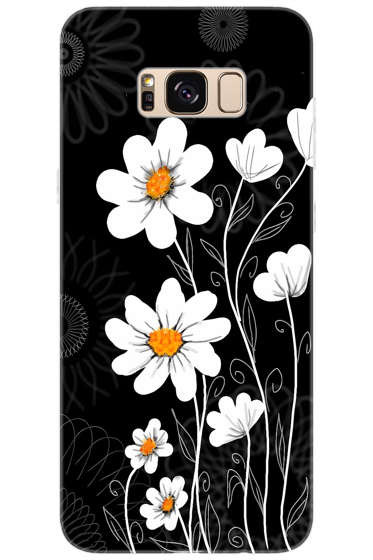 Ceppare Samsung Galaxy S8 PLUS (SM-G955F) Uyumlu Kılıf Desen Baskılı Silikon Papatya STK:693 CP-jkHlVhz