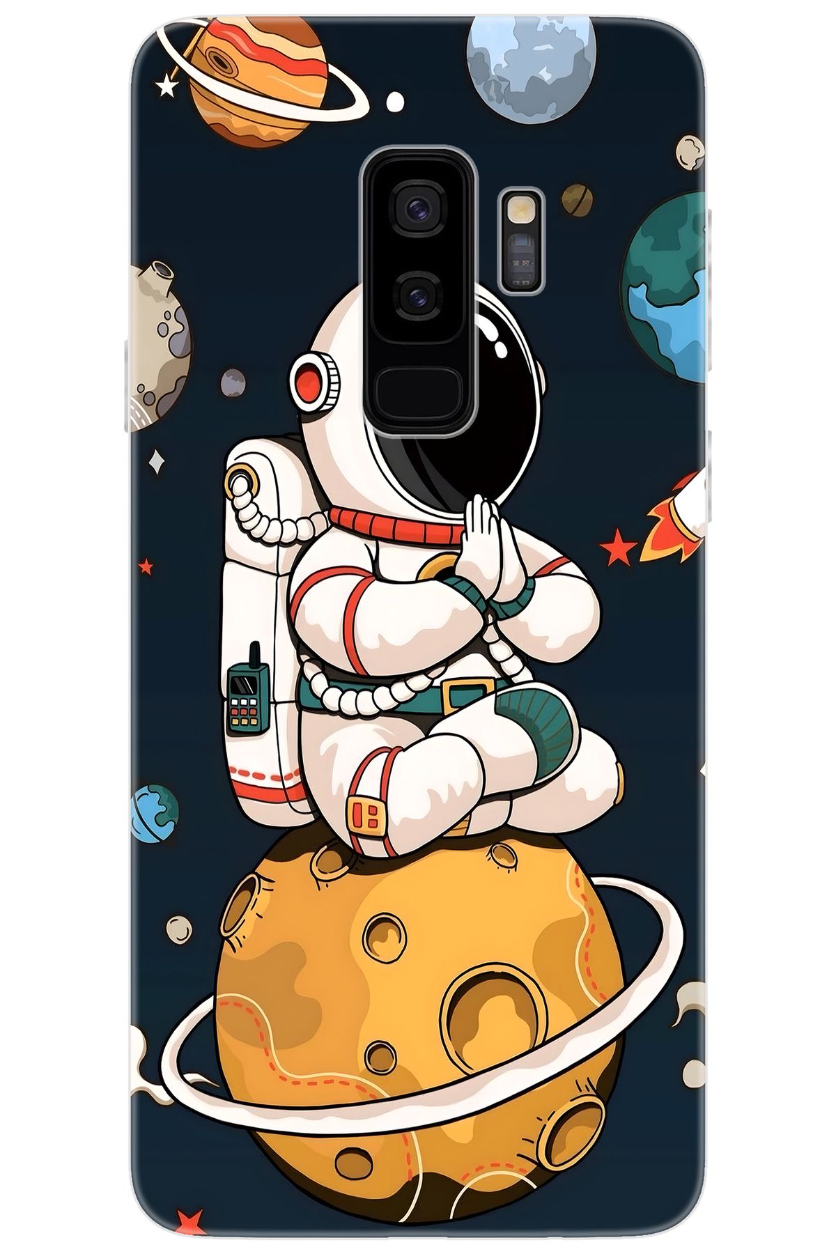 Ceppare Samsung Galaxy S9 PLUS (SM-G965F) Uyumlu Kılıf Desen Baskılı Silikon Astronot STK:695 CP-sQGoz6a