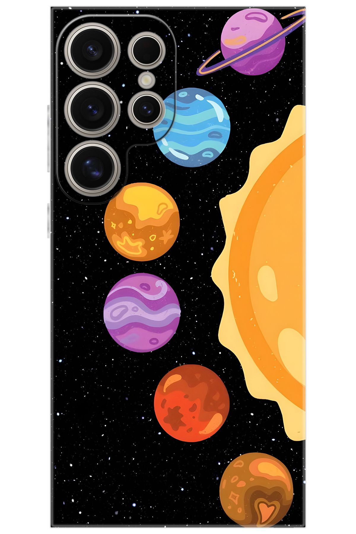 Ceppare Samsung Galaxy S24 ULTRA (SM-S928B) Uyumlu Kılıf Desen Silikon Gezegenler Tasarım STK:685 CP-MZW45j4