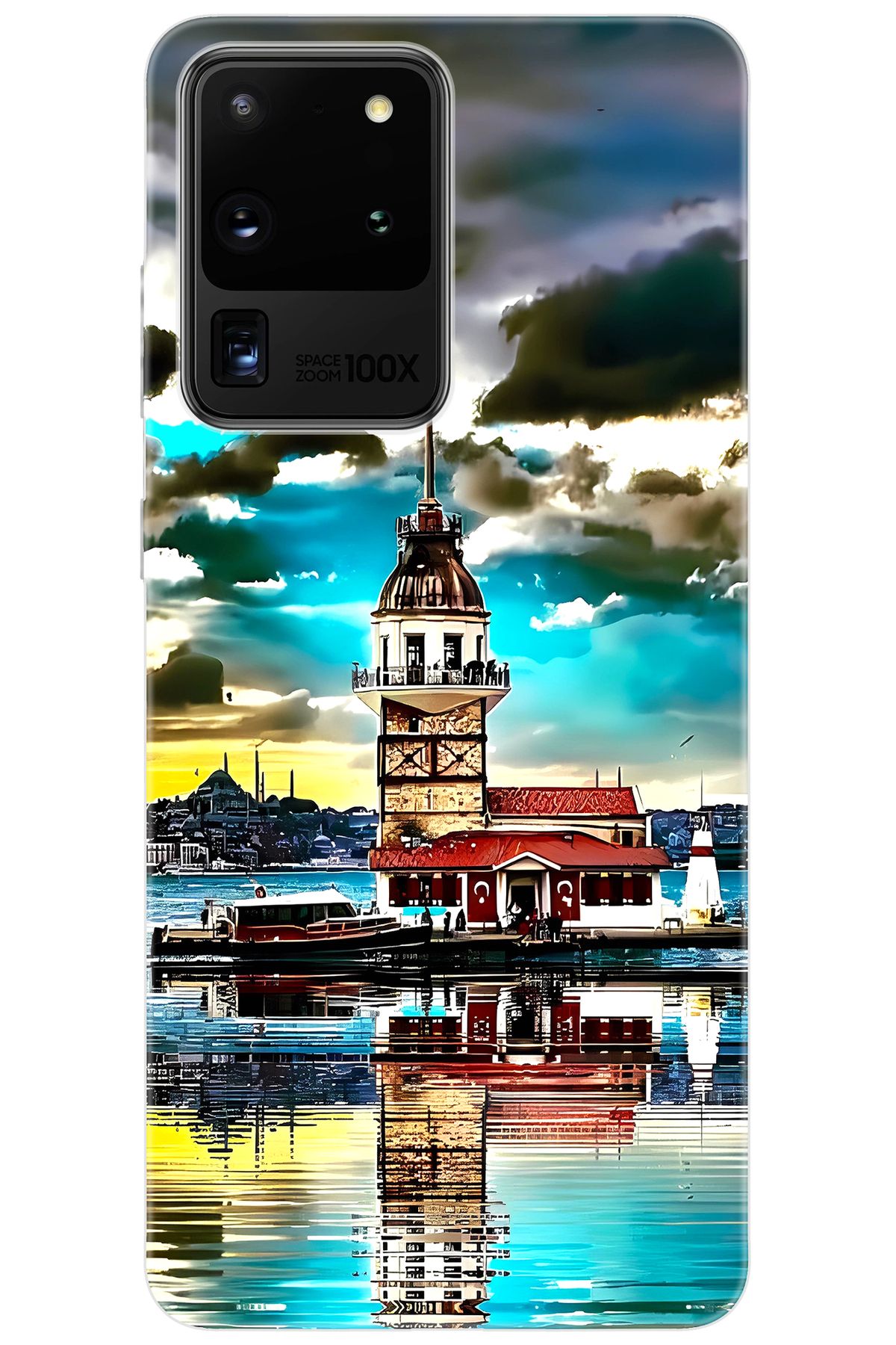 Ceppare Samsung Galaxy S20 ULTRA (SM-G988B) Uyumlu Kılıf Desen Baskılı Silikon Kız Kulesi STK:692 CP-QWwwQcb