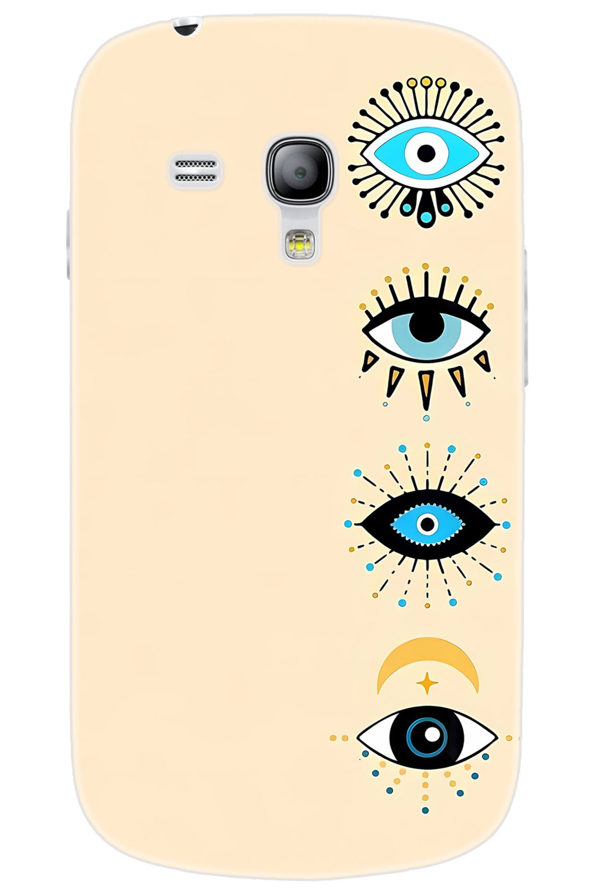 Ceppare Samsung Galaxy S3 Mini (GT-I8190) Uyumlu Kılıf Desen Baskı Silikon Nazar Gözler STK:742 CP-KVNymUi