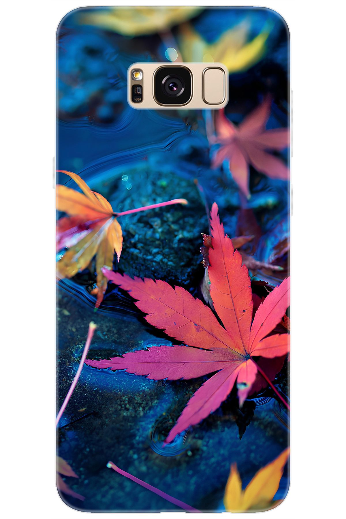 Ceppare Samsung Galaxy S8 PLUS (SM-G955F) Uyumlu Kılıf Desen Baskılı Silikon Yapraklar STK:702 CP-XX35LDh