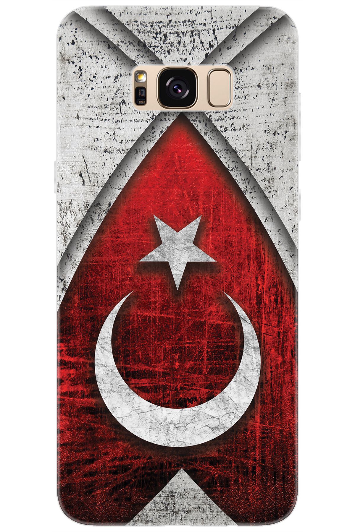 Ceppare Samsung Galaxy S8 PLUS (SM-G955F) Uyumlu Kılıf Silikon Türk Bayrağı Tasarım STK:380 CP-SppZZiL
