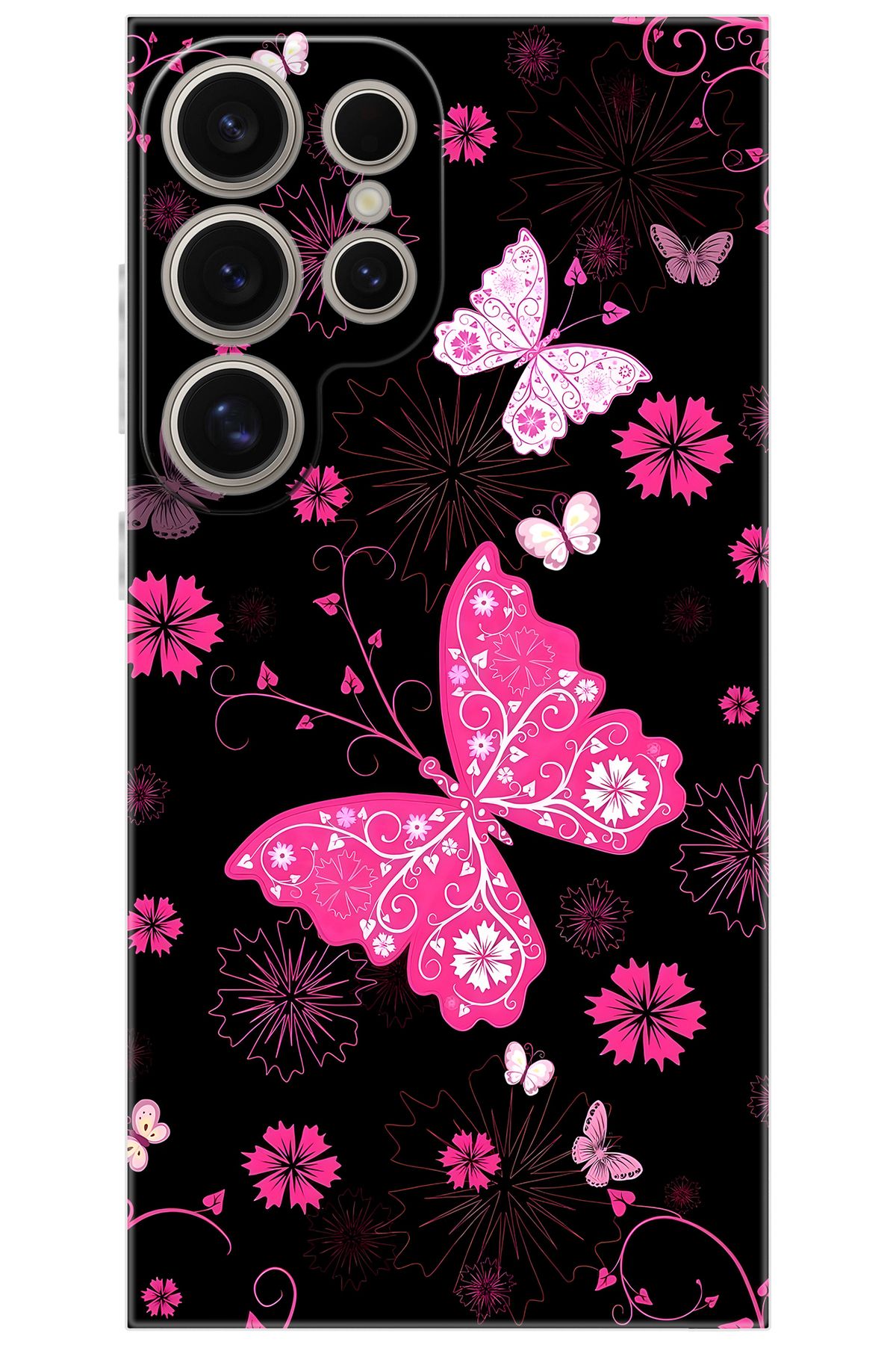 Ceppare Samsung Galaxy S24 ULTRA (SM-S928B) Uyumlu Kılıf Desen Baskılı Silikon Kelebekler STK:723 CP-jOPdv6g