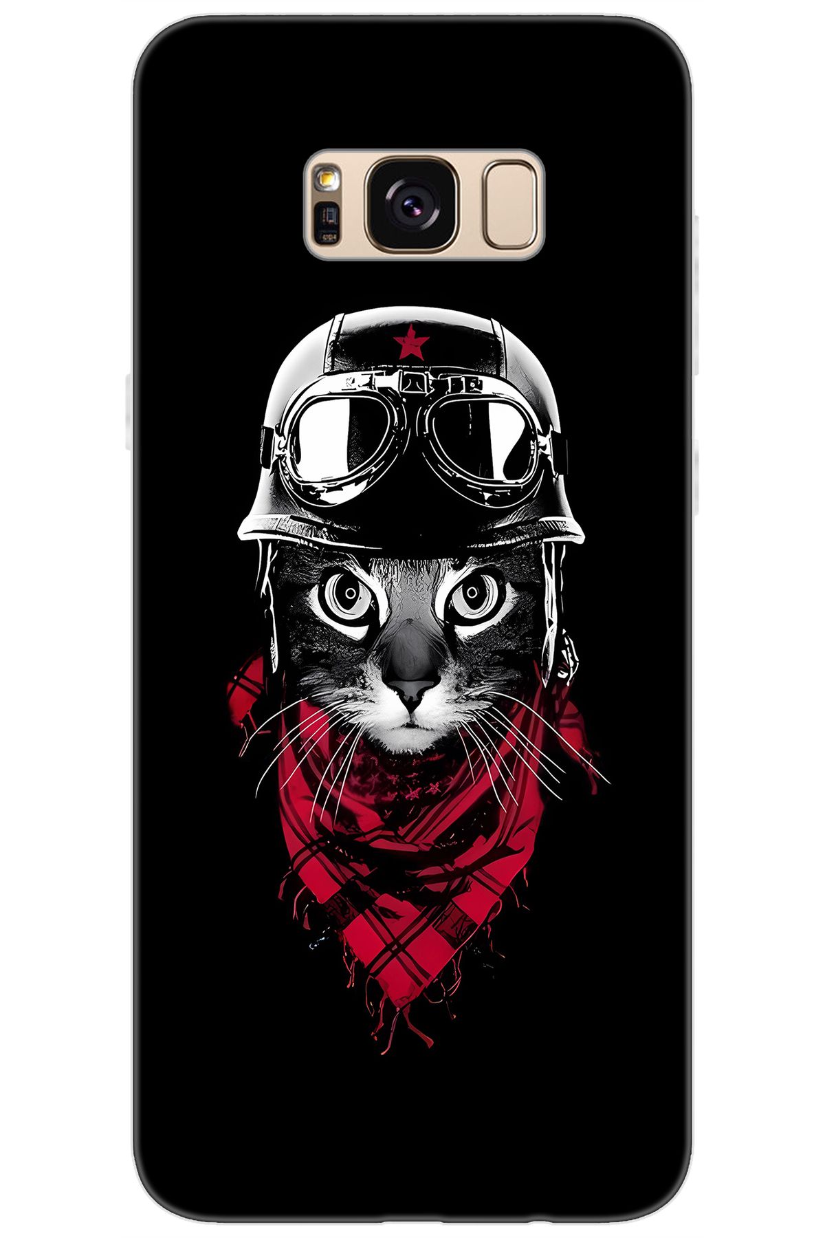 Ceppare Samsung Galaxy S8 PLUS (SM-G955F) Uyumlu Kılıf Desen Baskılı Silikon Pilot Kedi STK:656 CP-53wchaV