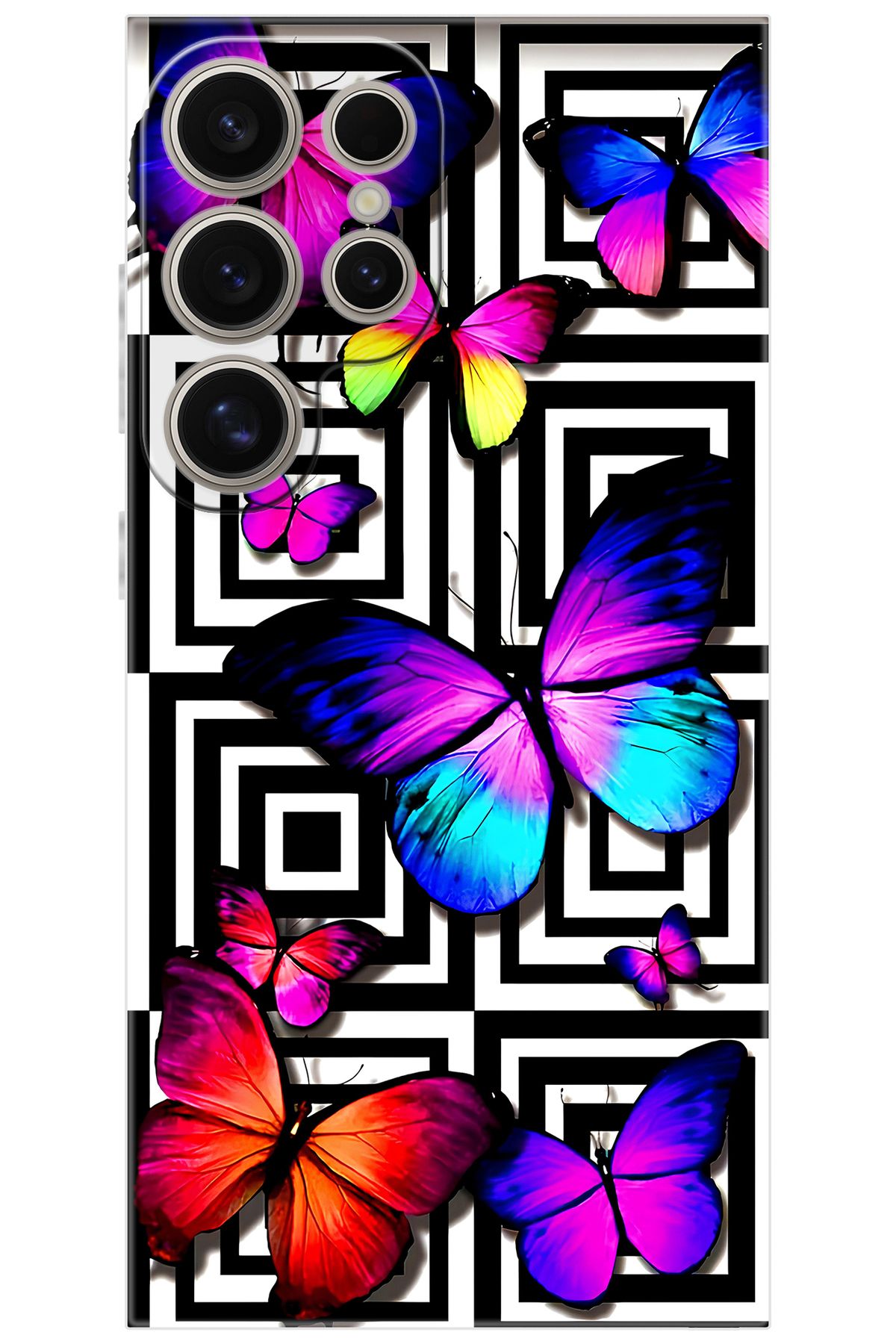 Ceppare Samsung Galaxy S24 ULTRA (SM-S928B) Uyumlu Kılıf Desen Baskılı Silikon Kelebek STK:699 CP-wAxCWnq