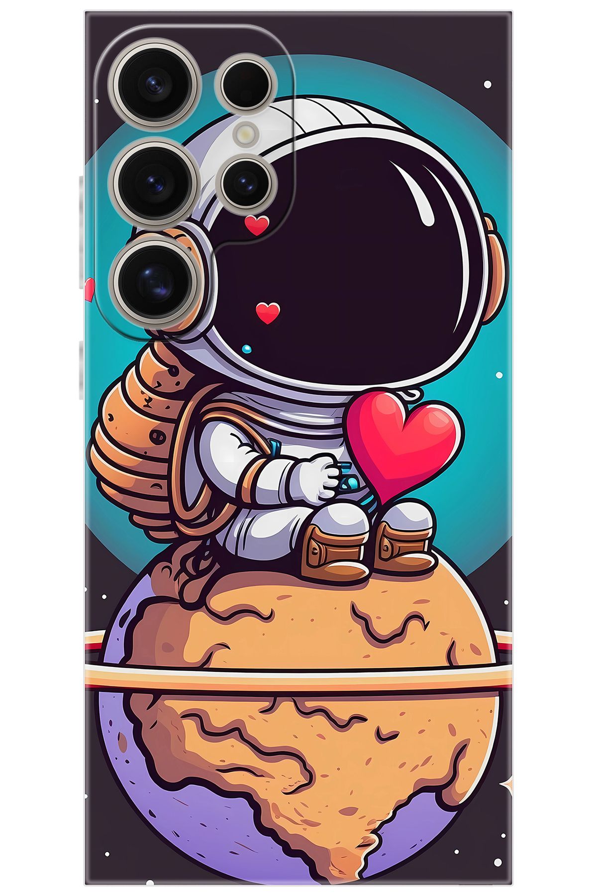 Ceppare Samsung Galaxy S24 ULTRA (SM-S928B) Uyumlu Kılıf Desenli Silikon Astronot Serisi STK:1007 CP-s99AVDR