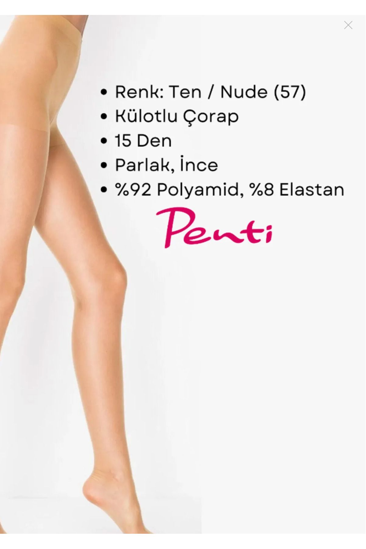 Penti Büyük Beden Fit 15 Ince Ten Parlak Çorap