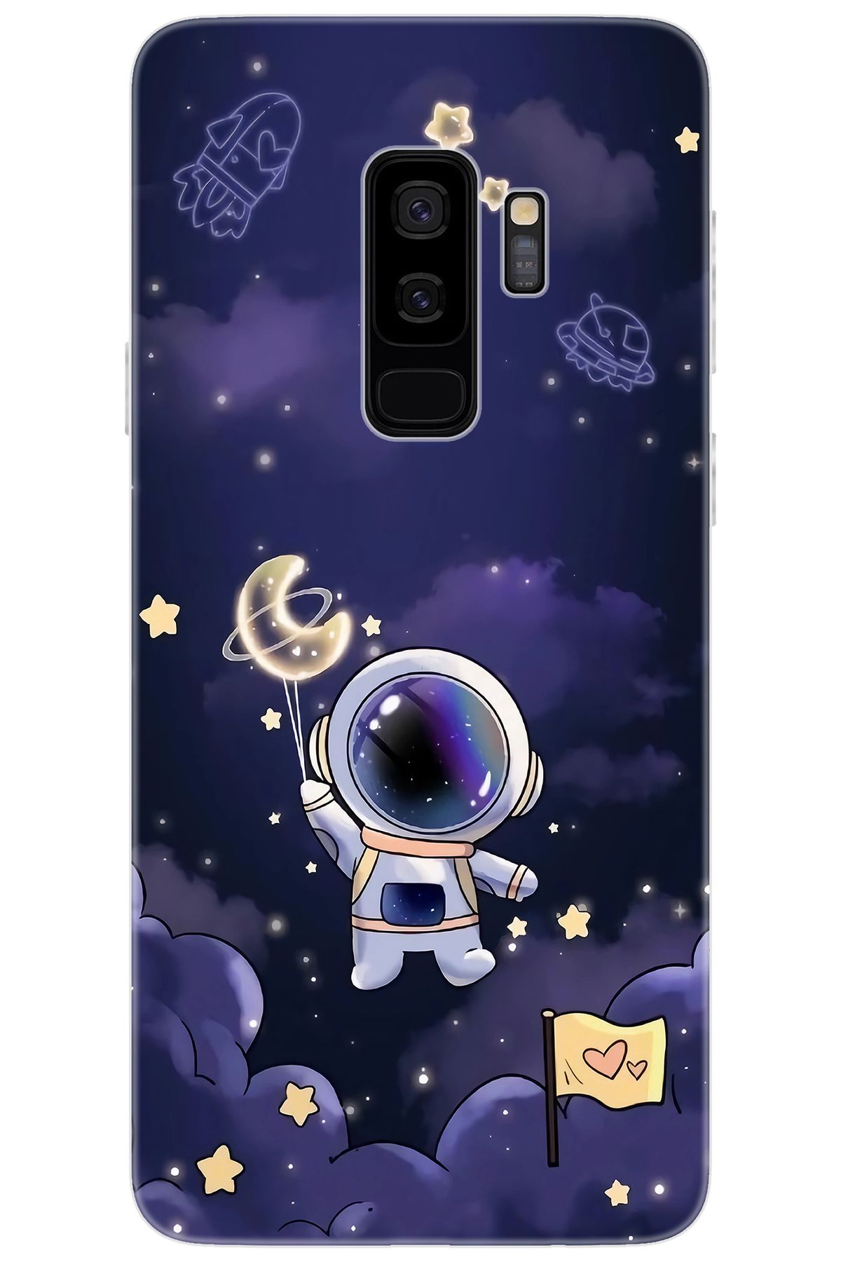 Ceppare Samsung Galaxy S9 PLUS (SM-G965F) Uyumlu Kılıf Desen Baskılı Silikon Astronot STK:738 CP-eYeBxKM