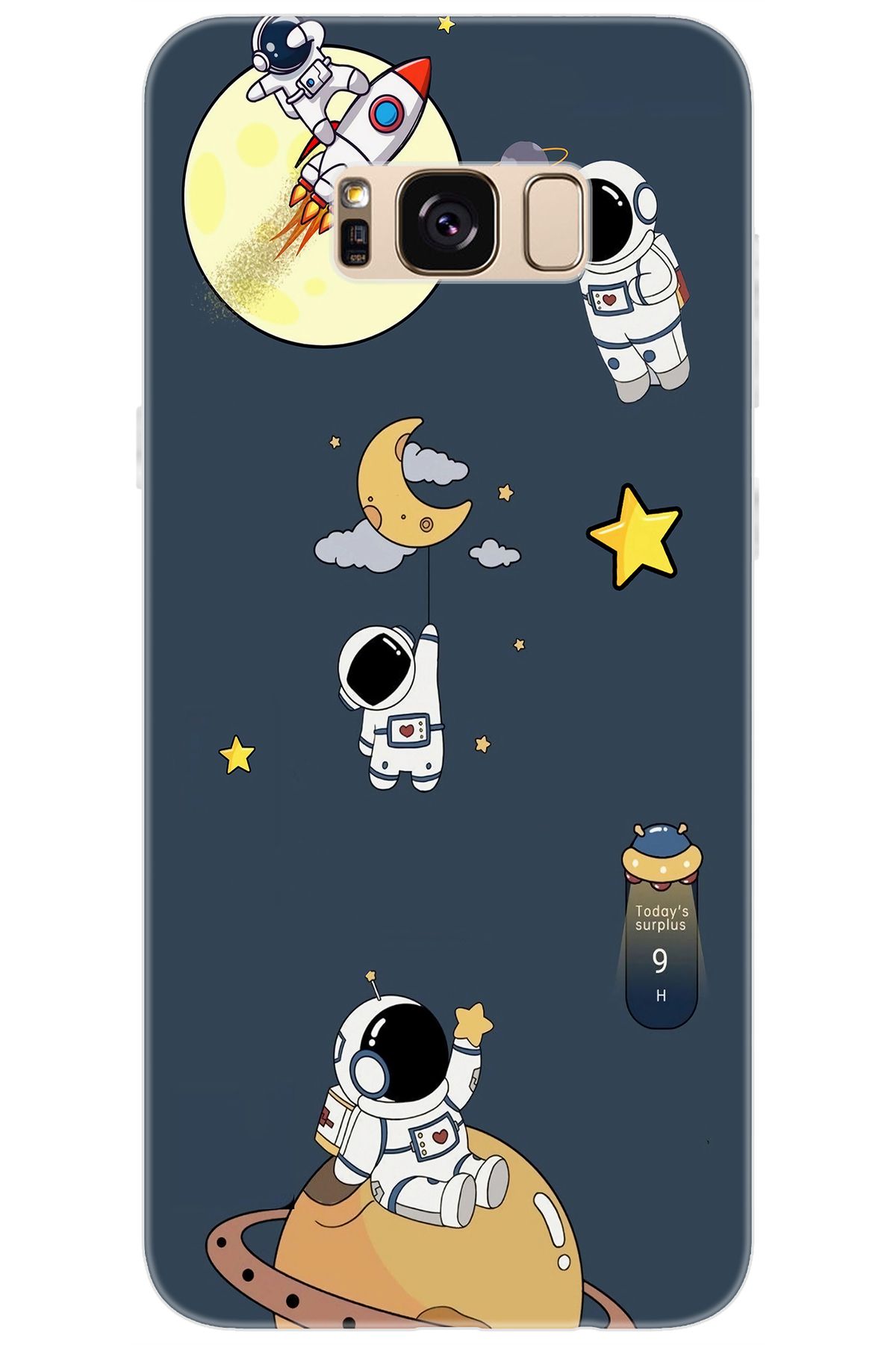 Ceppare Samsung Galaxy S8 PLUS (SM-G955F) Uyumlu Kılıf Desenli Silikon Astronot Serisi STK:725 CP-x9XsQo5