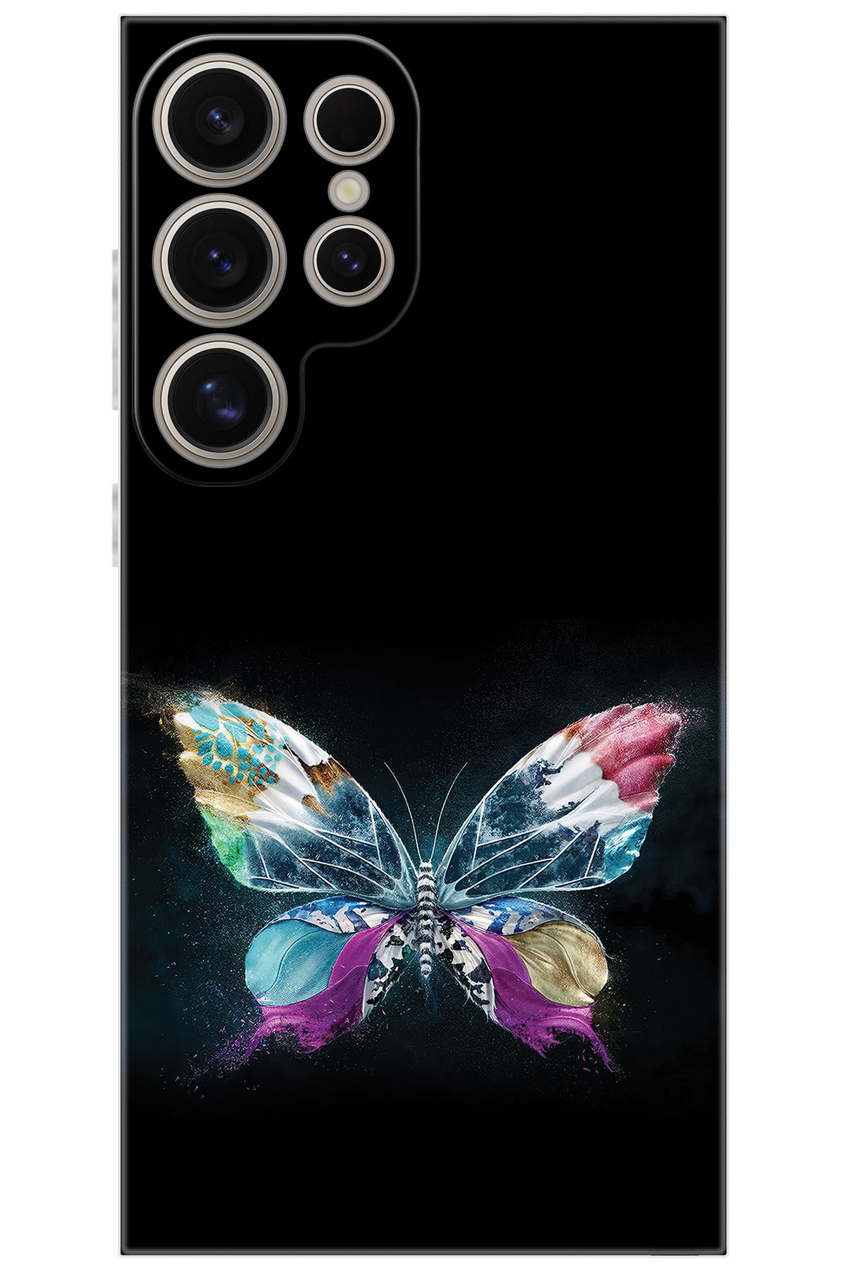 Ceppare Samsung Galaxy S24 ULTRA (SM-S928B) Uyumlu Kılıf Desen Baskı Silikon Kelebek Resim STK548 CP-HawQ62U