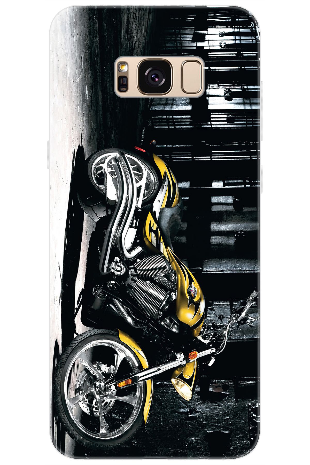 Ceppare Samsung Galaxy S8 PLUS (SM-G955F) Uyumlu Kılıf Desen Baskılı Silikon Motorcycle STK:297 CP-Dkvipk9
